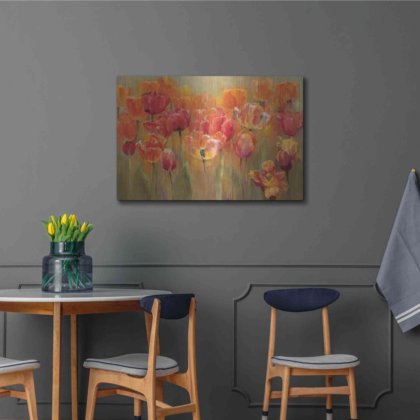 Luxe Metal Art 'Tulips in the Midst III' by Marilyn Hageman, Metal Wall Art,36x24
