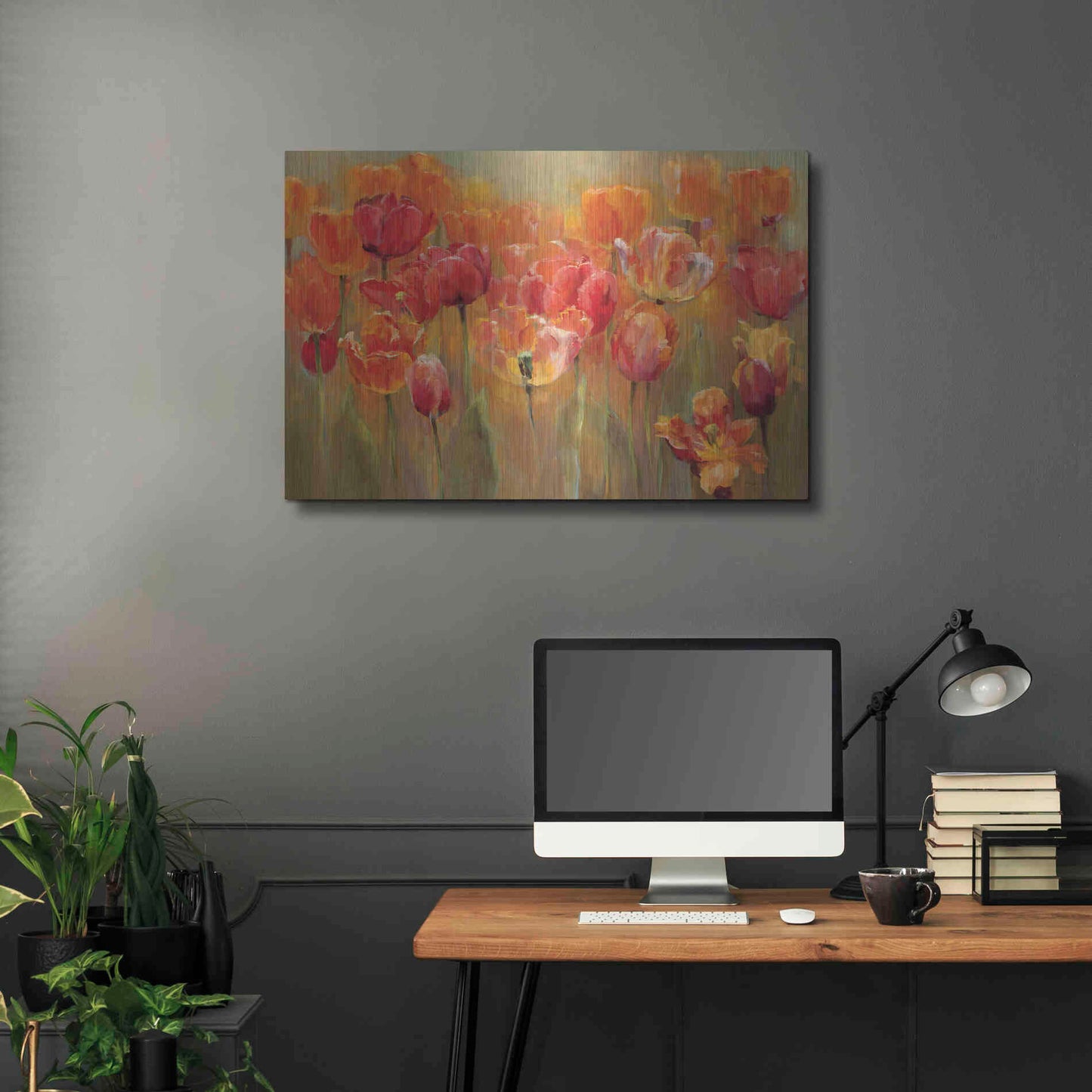 Luxe Metal Art 'Tulips in the Midst III' by Marilyn Hageman, Metal Wall Art,36x24