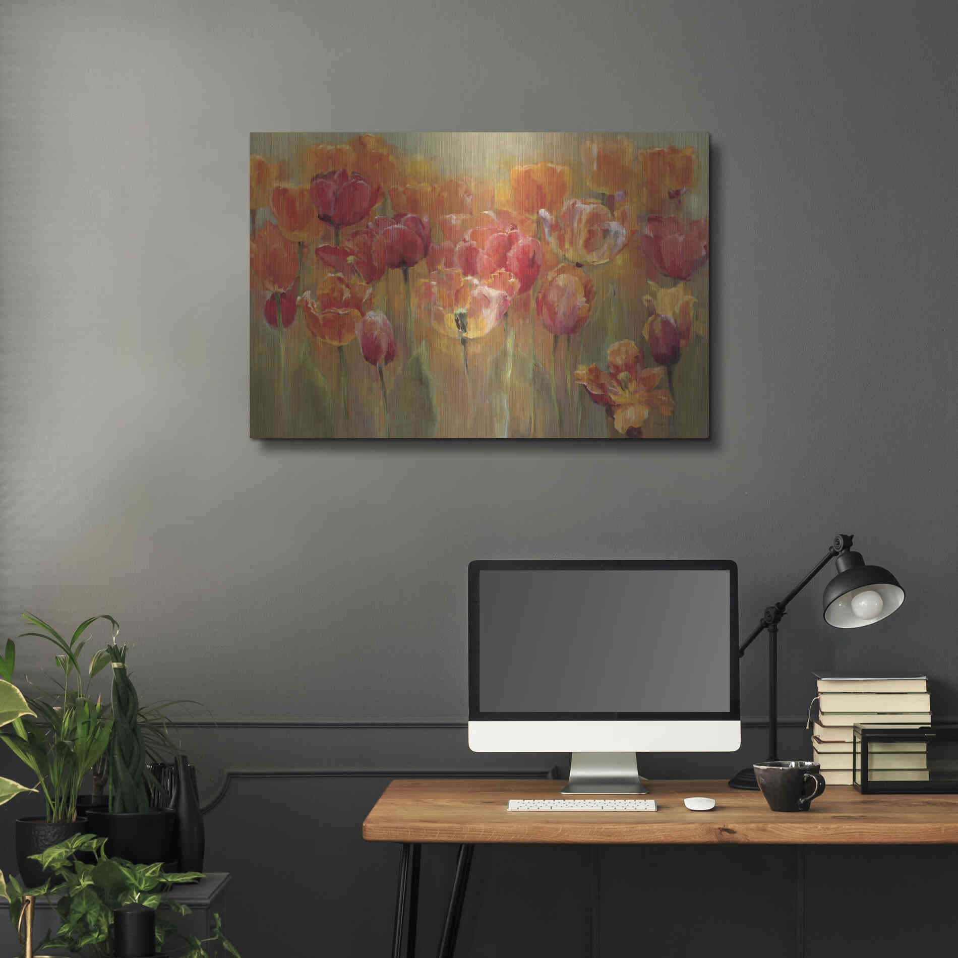Luxe Metal Art 'Tulips in the Midst III' by Marilyn Hageman, Metal Wall Art,36x24