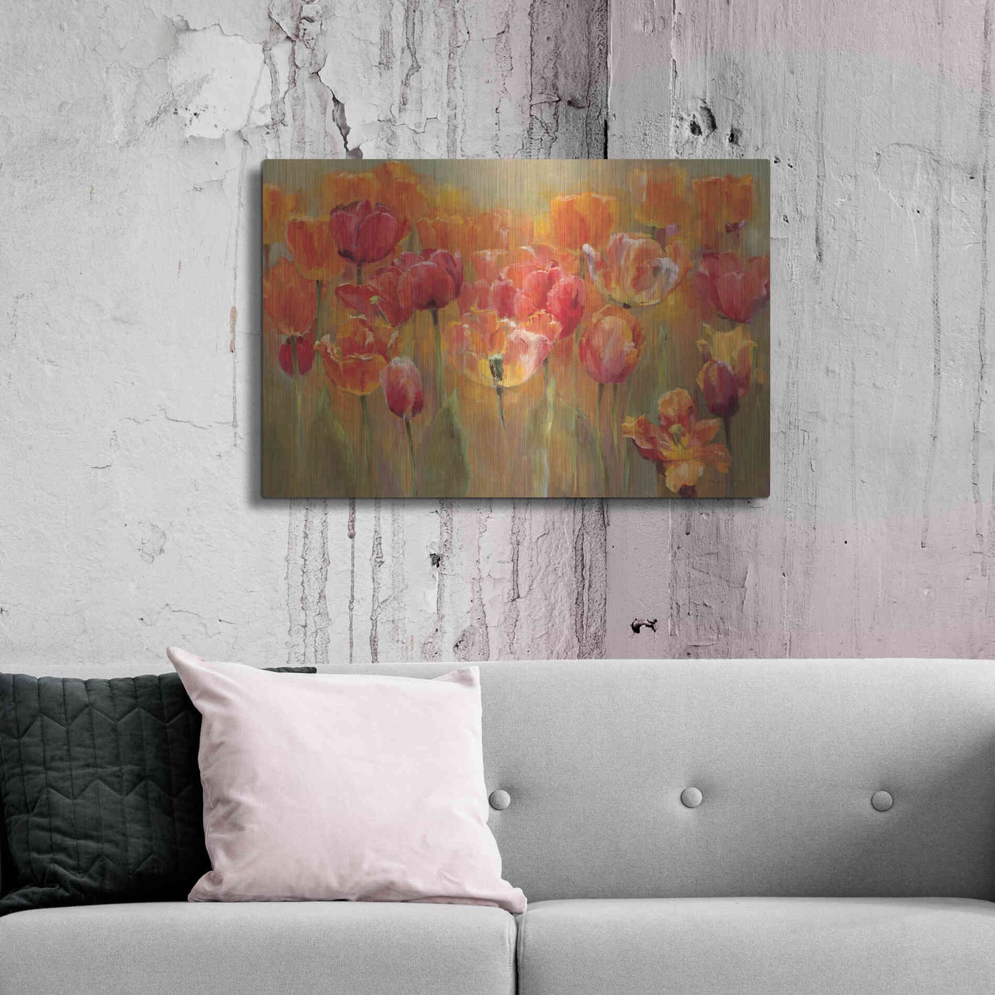 Luxe Metal Art 'Tulips in the Midst III' by Marilyn Hageman, Metal Wall Art,36x24