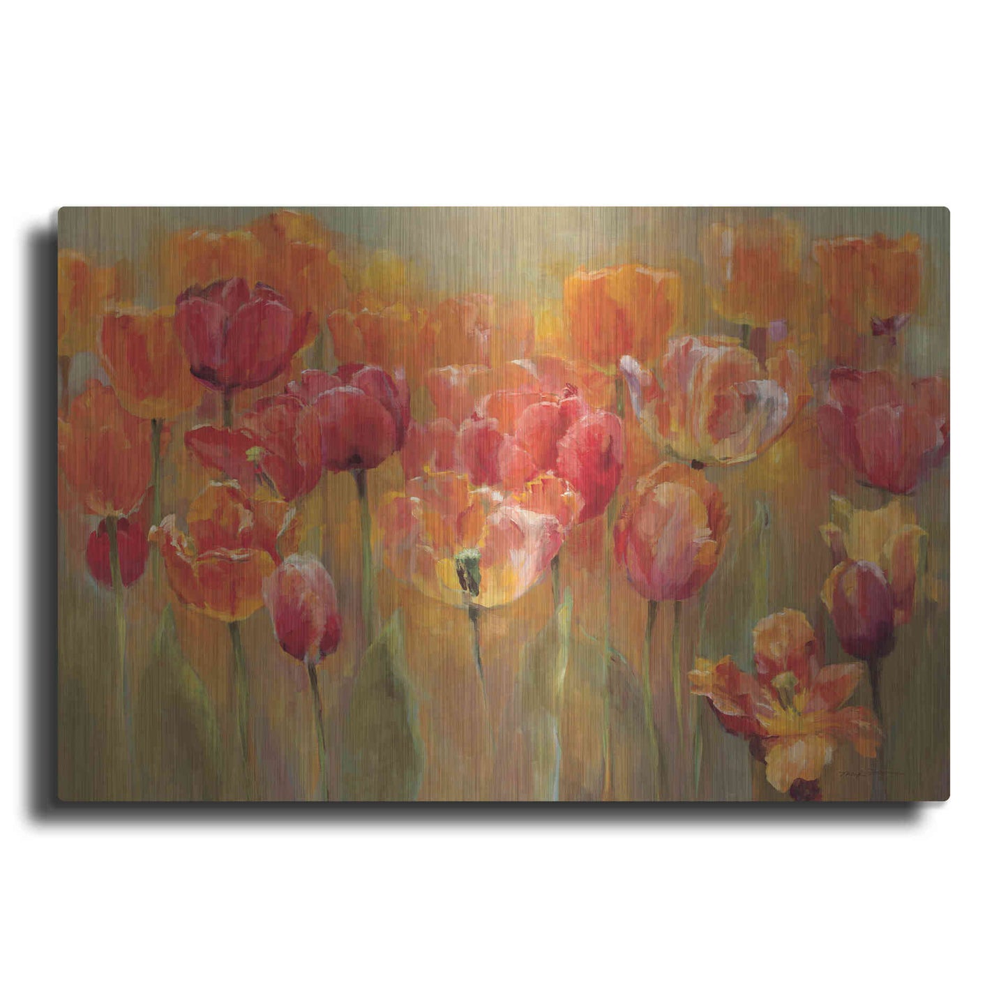 Luxe Metal Art 'Tulips in the Midst III' by Marilyn Hageman, Metal Wall Art
