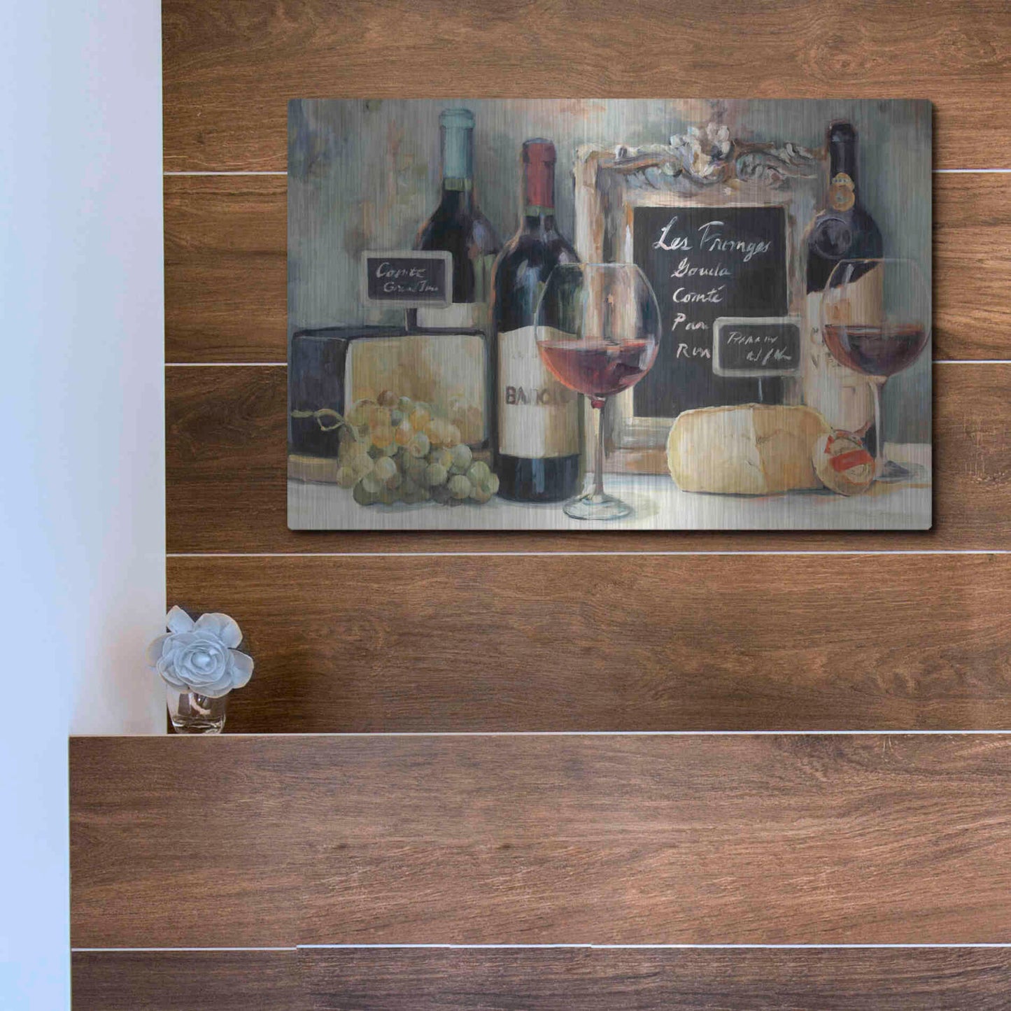Luxe Metal Art 'Les Fromages' by Marilyn Hageman, Metal Wall Art,16x12