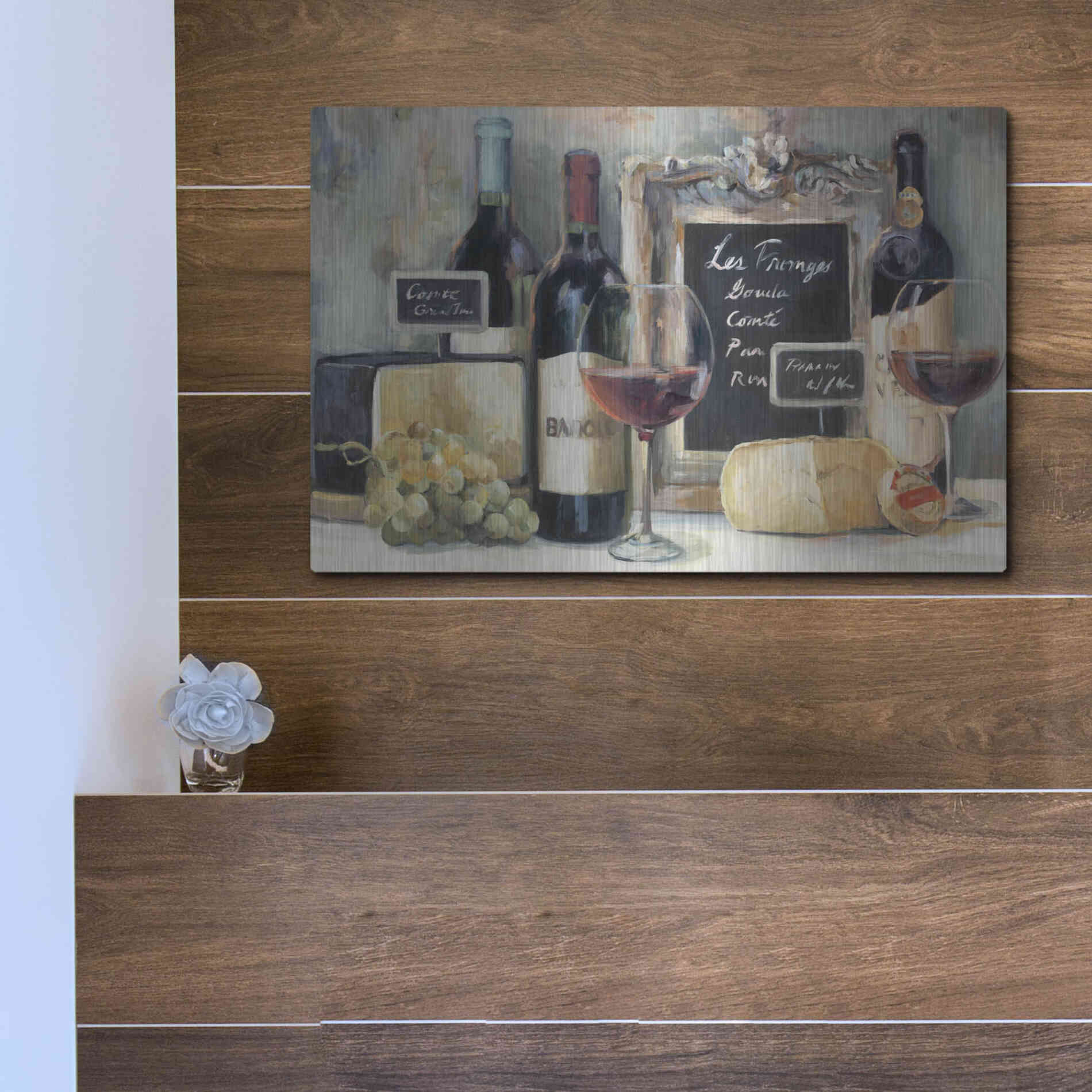 Luxe Metal Art 'Les Fromages' by Marilyn Hageman, Metal Wall Art,16x12