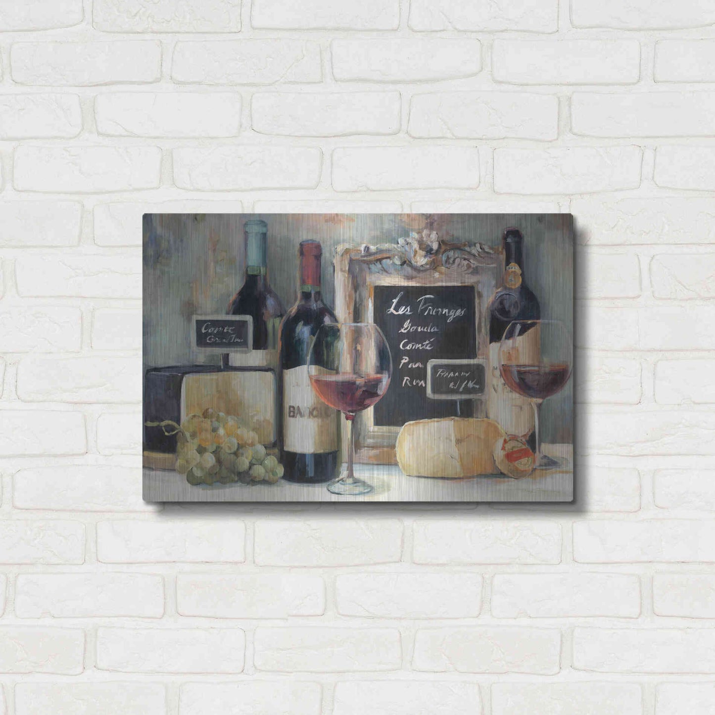 Luxe Metal Art 'Les Fromages' by Marilyn Hageman, Metal Wall Art,24x16