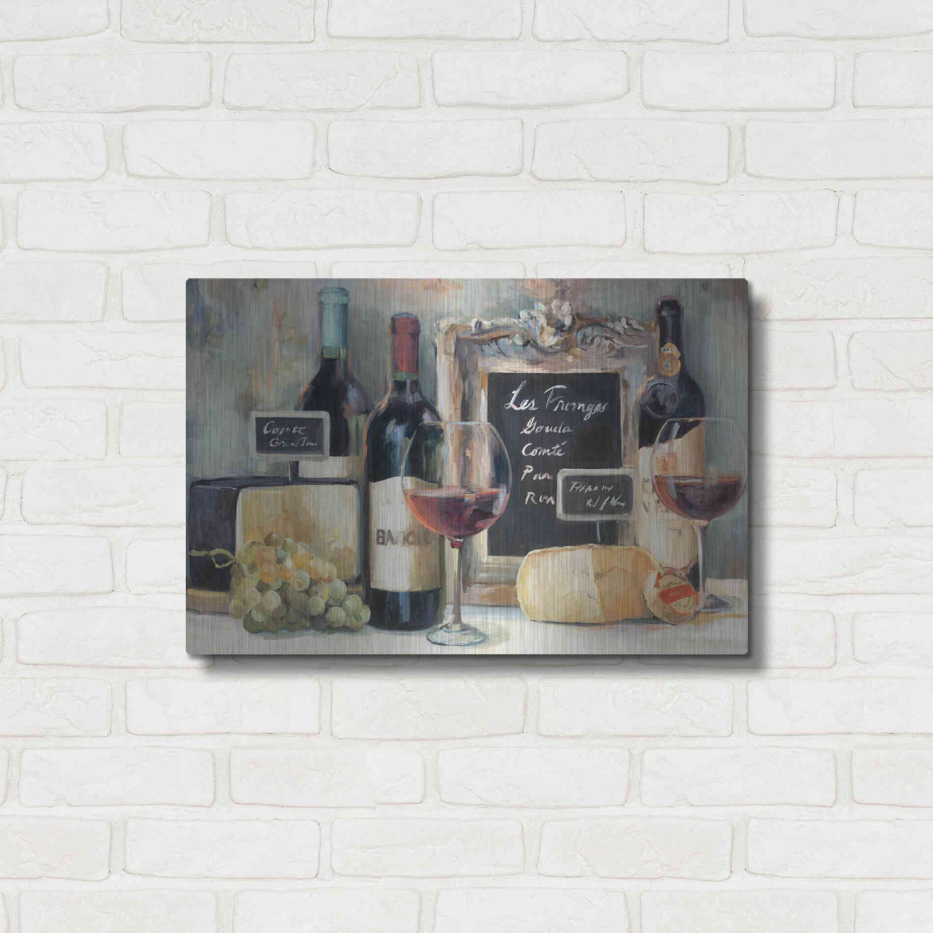 Luxe Metal Art 'Les Fromages' by Marilyn Hageman, Metal Wall Art,24x16