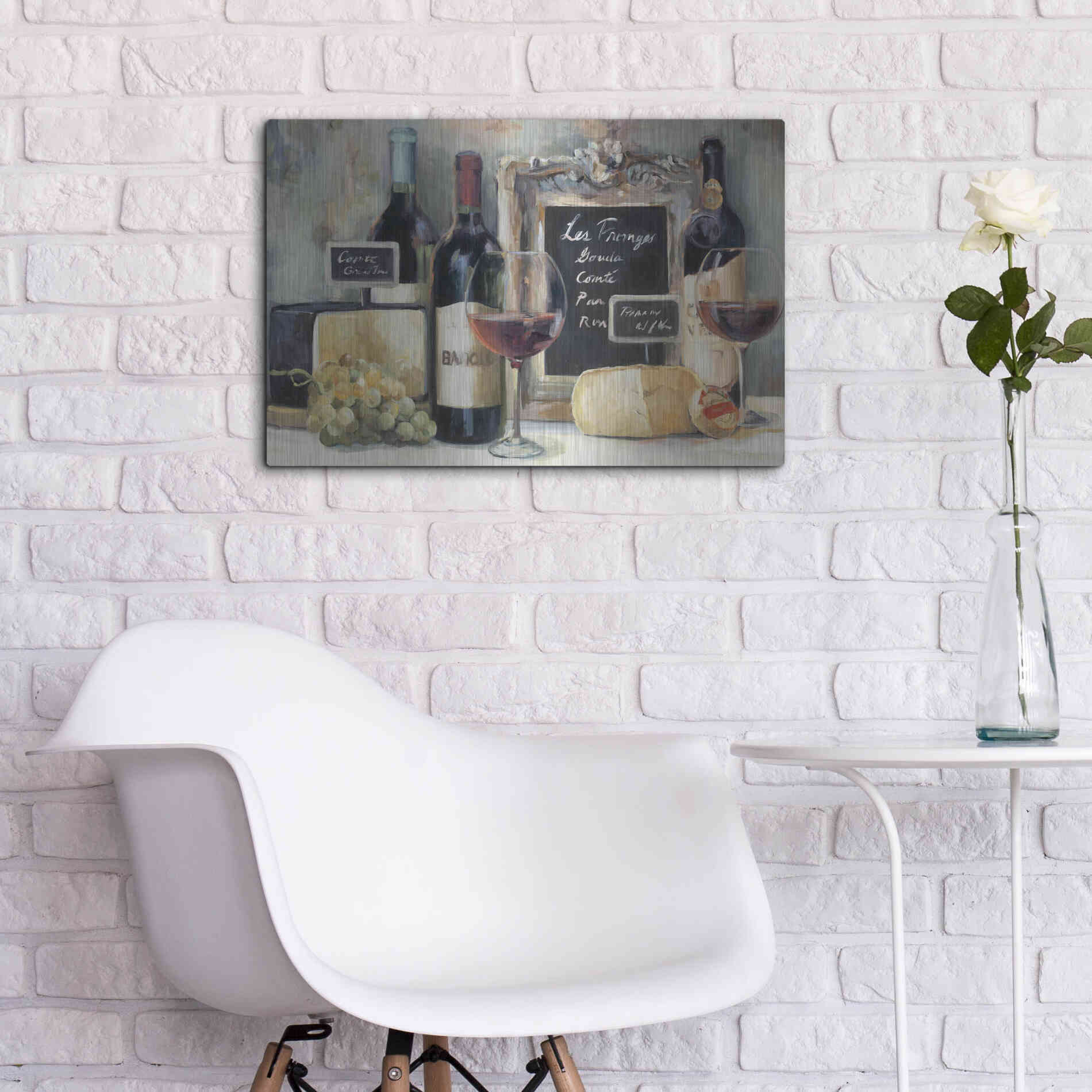 Luxe Metal Art 'Les Fromages' by Marilyn Hageman, Metal Wall Art,24x16