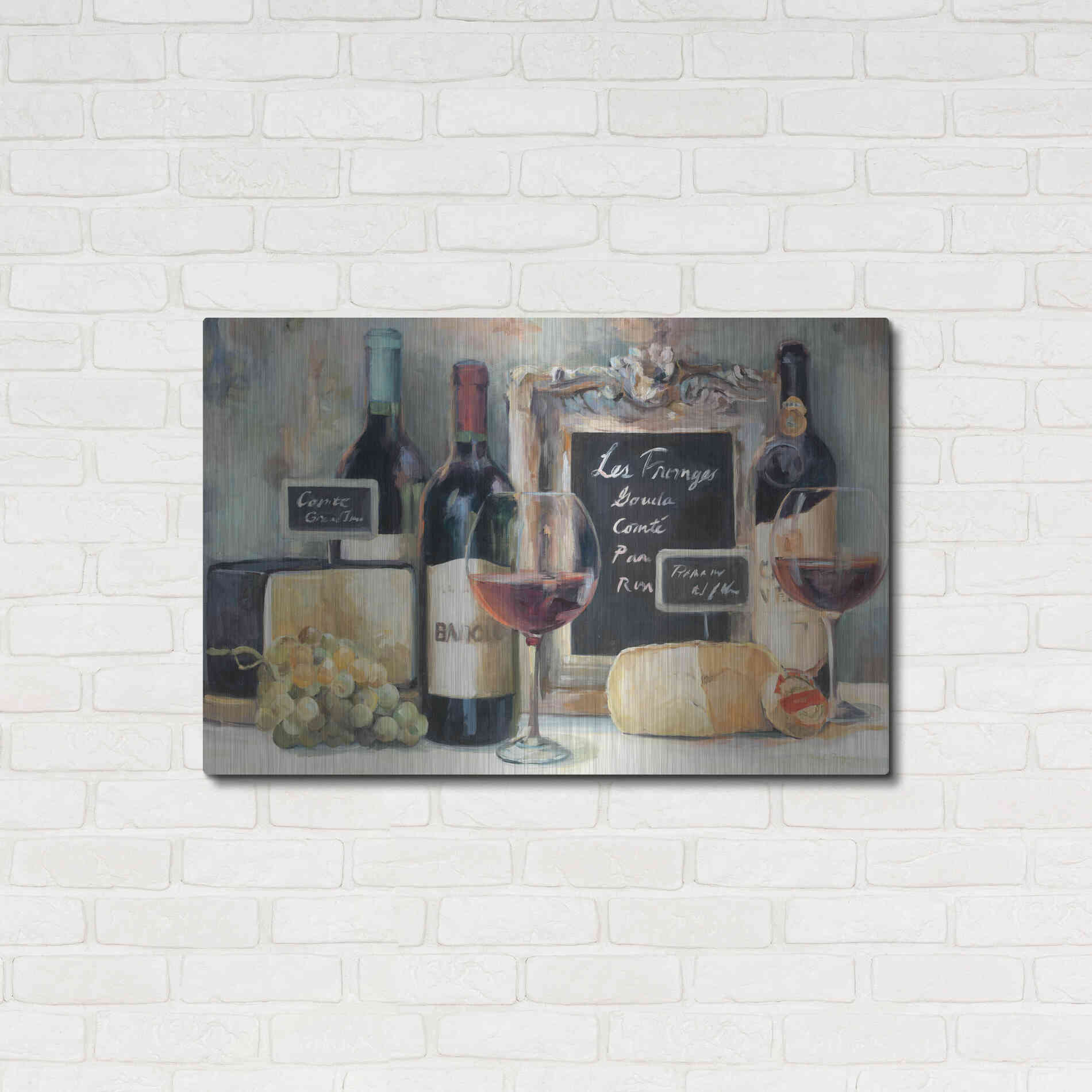 Luxe Metal Art 'Les Fromages' by Marilyn Hageman, Metal Wall Art,36x24