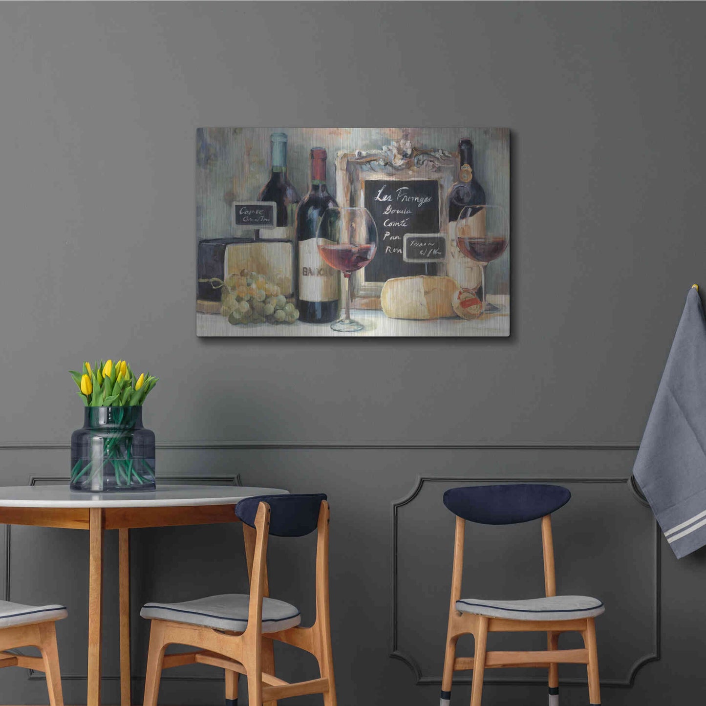 Luxe Metal Art 'Les Fromages' by Marilyn Hageman, Metal Wall Art,36x24