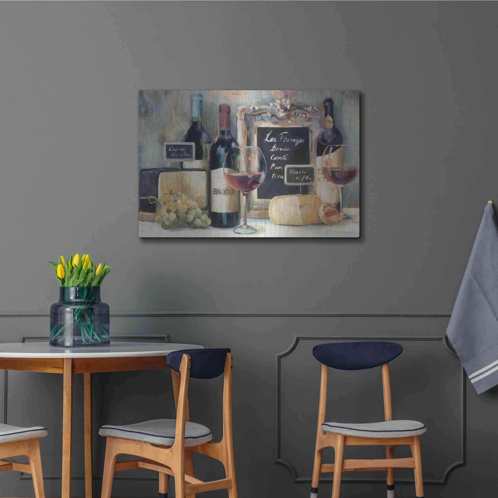 Luxe Metal Art 'Les Fromages' by Marilyn Hageman, Metal Wall Art,36x24