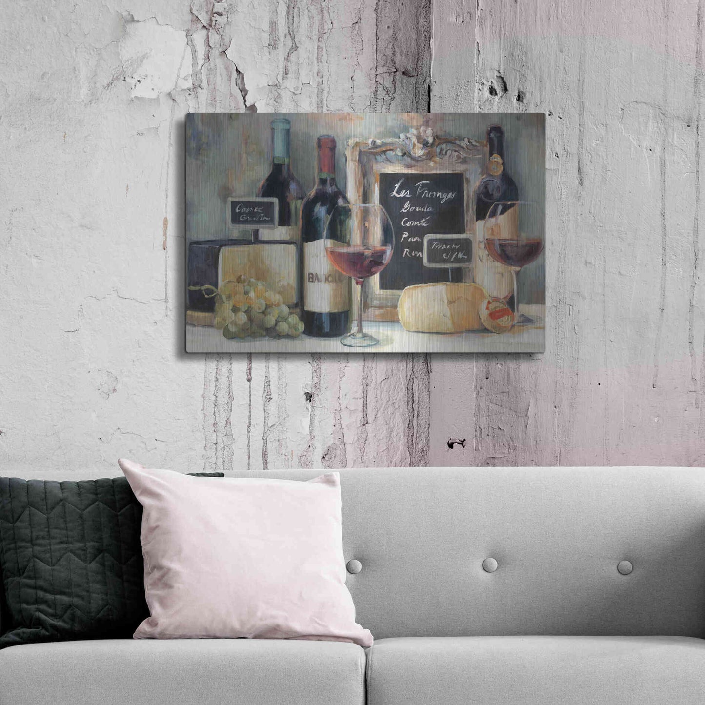 Luxe Metal Art 'Les Fromages' by Marilyn Hageman, Metal Wall Art,36x24