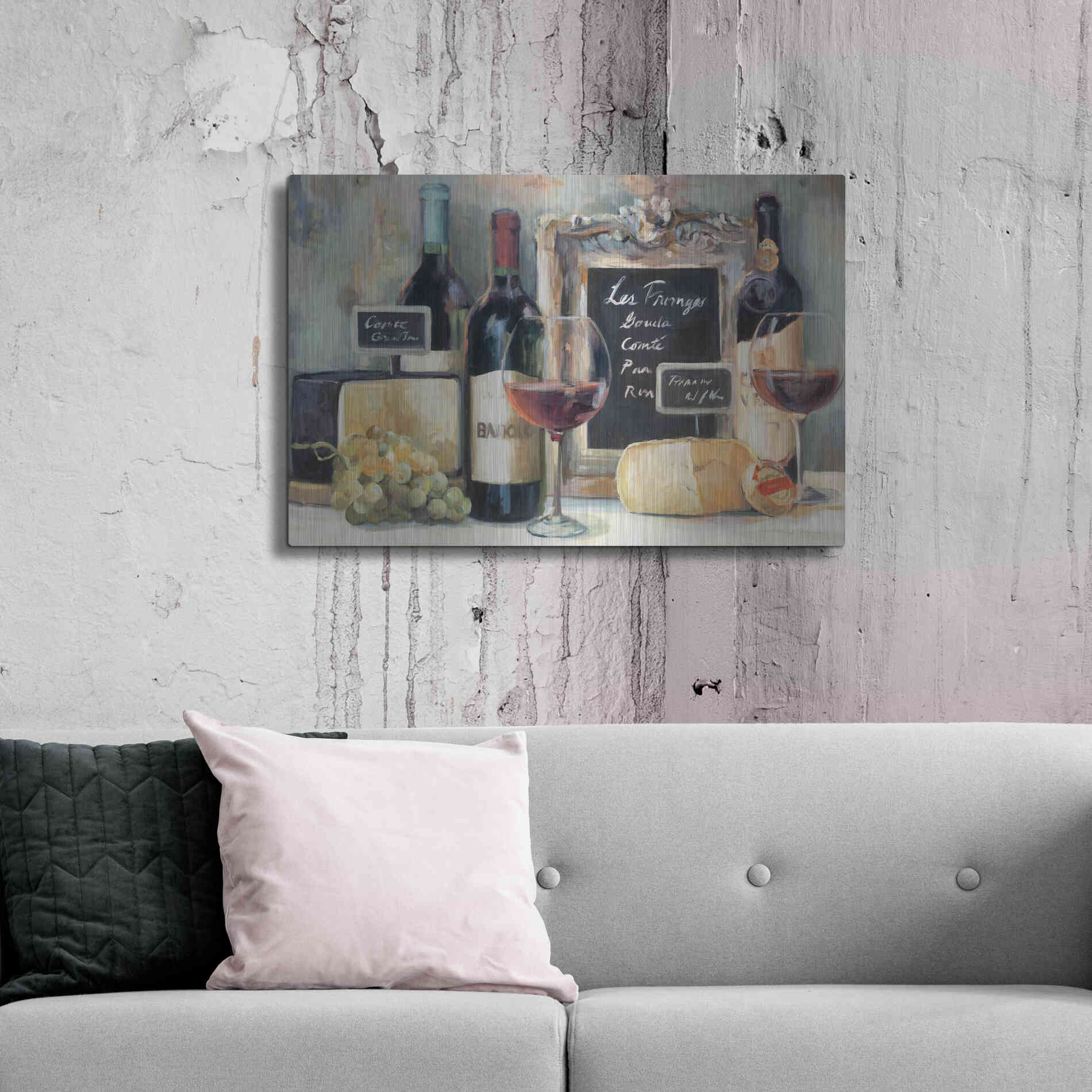 Luxe Metal Art 'Les Fromages' by Marilyn Hageman, Metal Wall Art,36x24