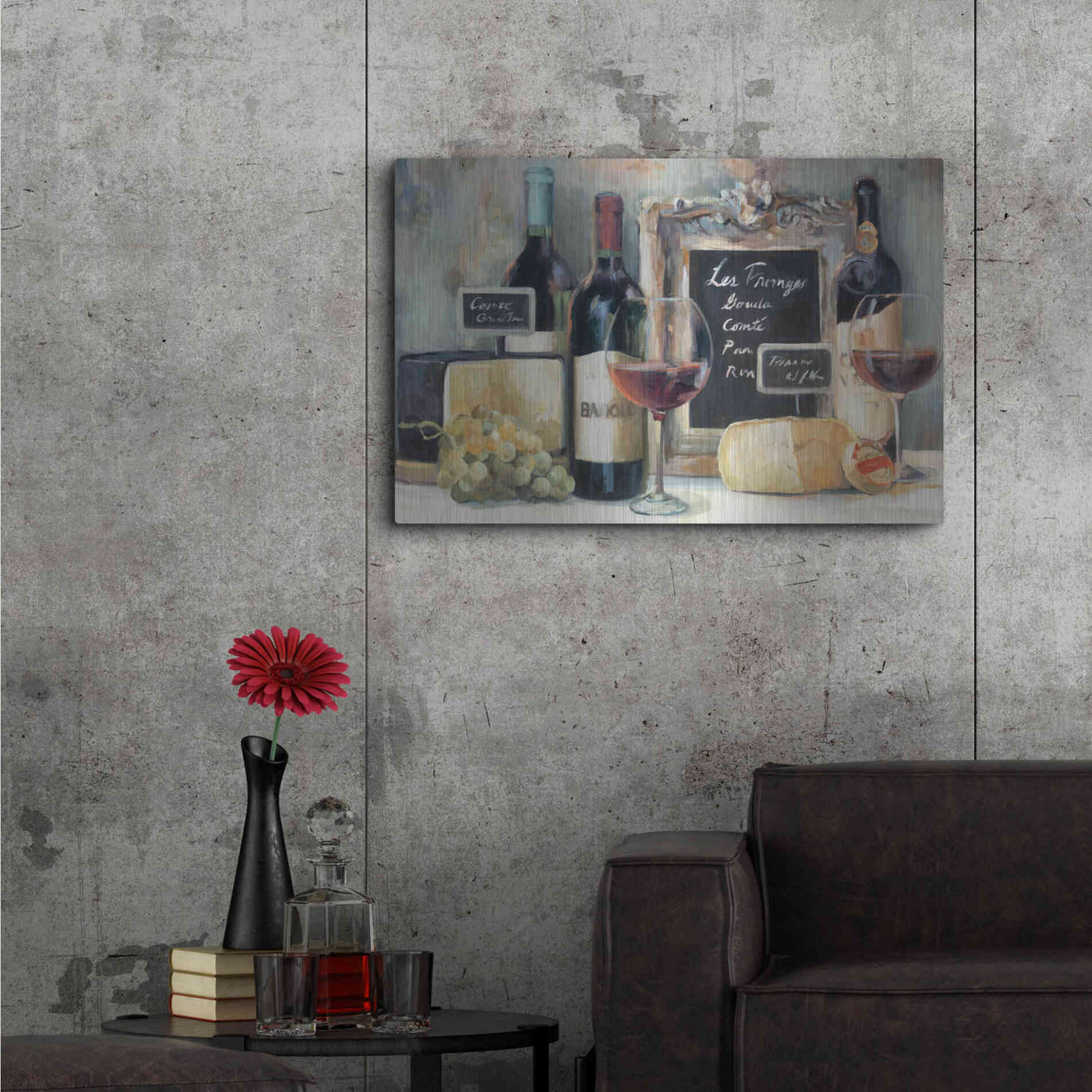 Luxe Metal Art 'Les Fromages' by Marilyn Hageman, Metal Wall Art,36x24