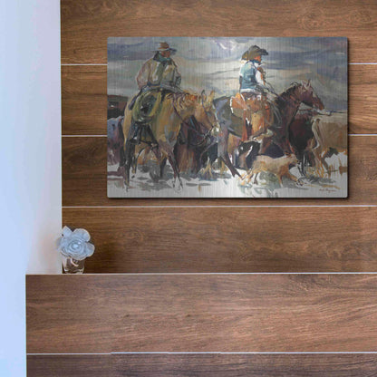 Luxe Metal Art 'The Roundup' by Marilyn Hageman, Metal Wall Art,16x12