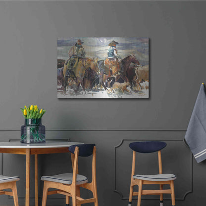 Luxe Metal Art 'The Roundup' by Marilyn Hageman, Metal Wall Art,36x24