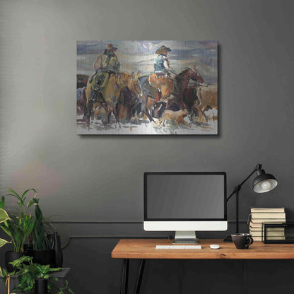 Luxe Metal Art 'The Roundup' by Marilyn Hageman, Metal Wall Art,36x24