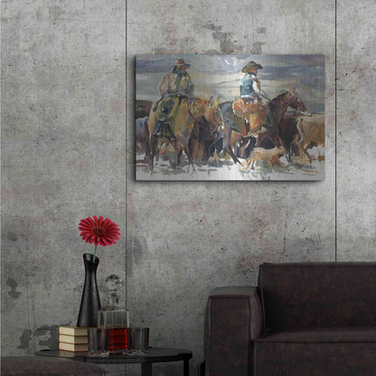 Luxe Metal Art 'The Roundup' by Marilyn Hageman, Metal Wall Art,36x24