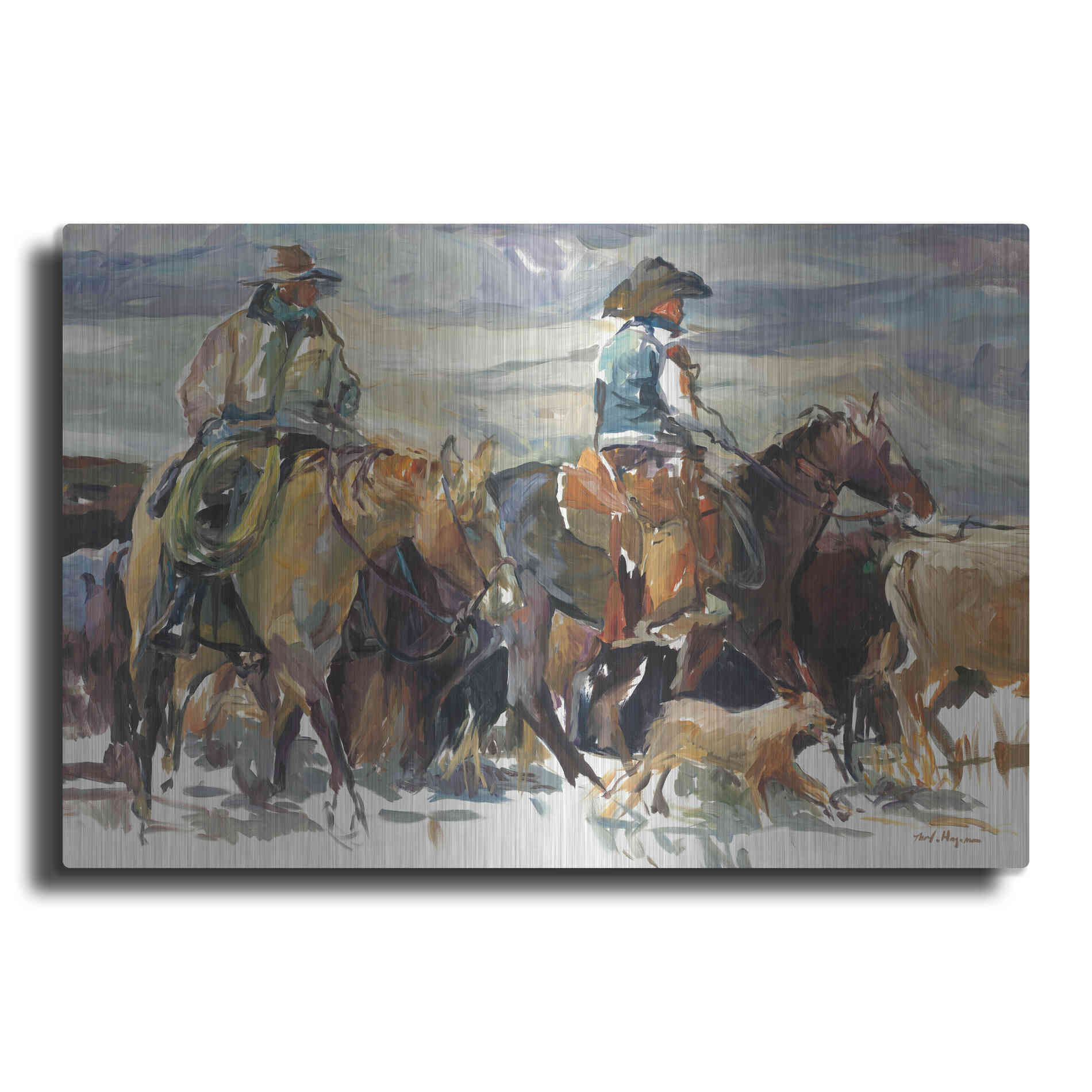 Luxe Metal Art 'The Roundup' by Marilyn Hageman, Metal Wall Art