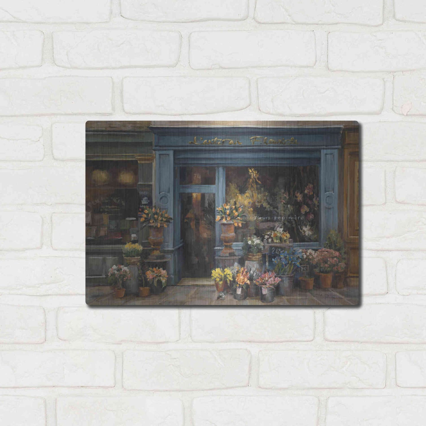 Luxe Metal Art 'Lartisan Fleuriste' by Marilyn Hageman, Metal Wall Art,16x12