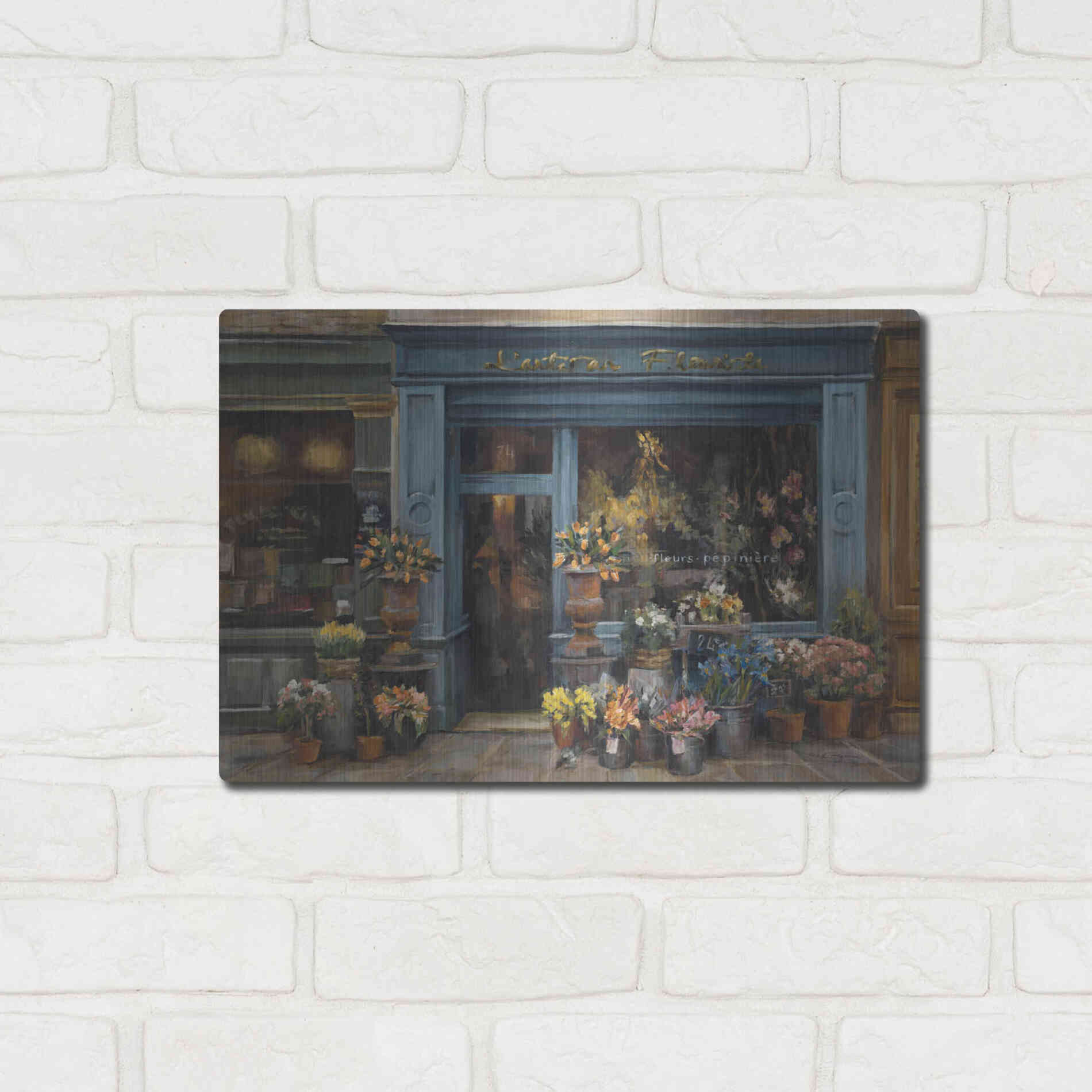Luxe Metal Art 'Lartisan Fleuriste' by Marilyn Hageman, Metal Wall Art,16x12