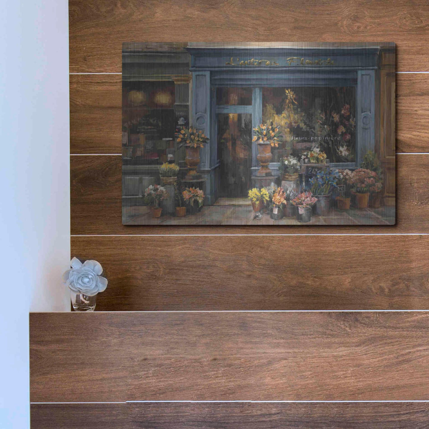 Luxe Metal Art 'Lartisan Fleuriste' by Marilyn Hageman, Metal Wall Art,16x12