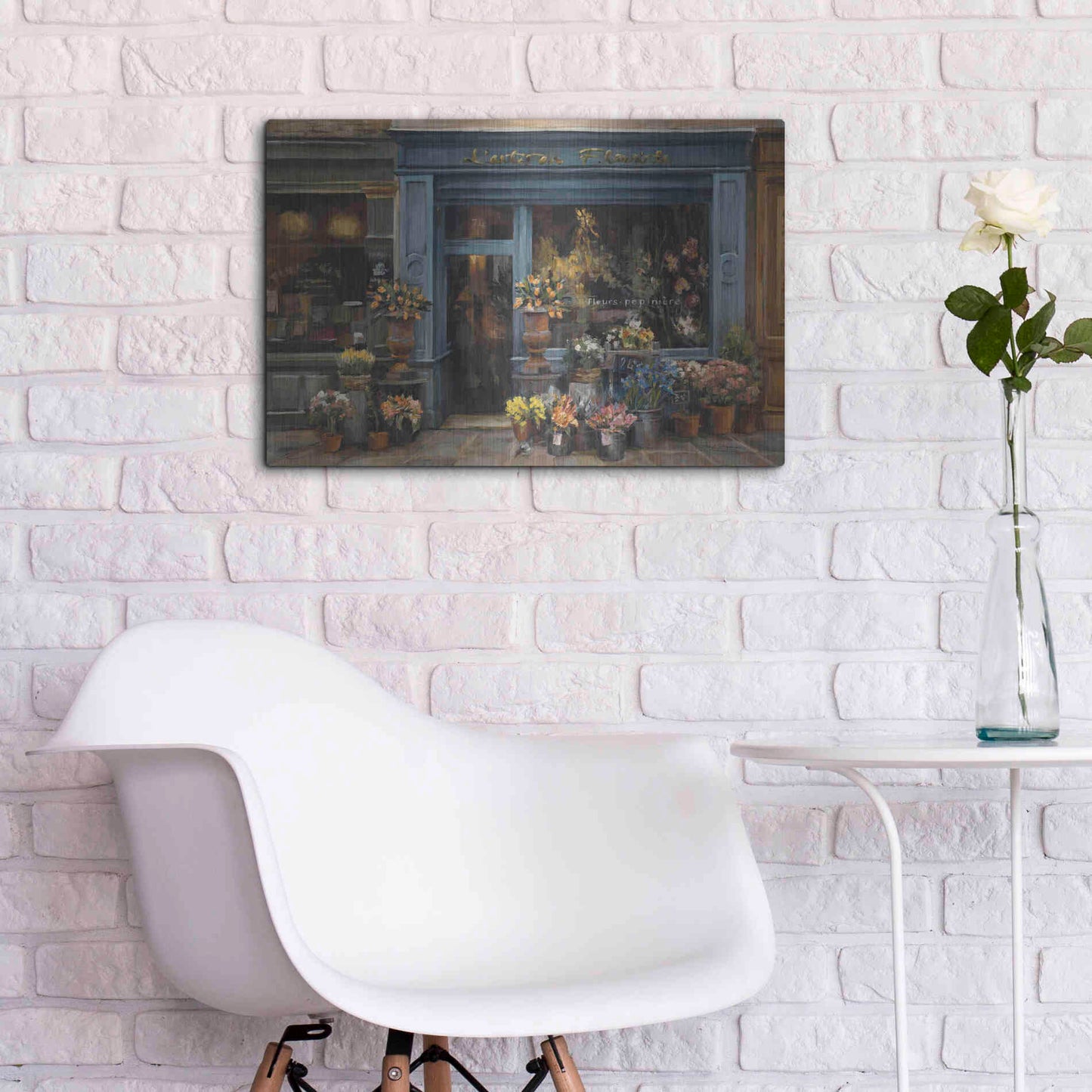 Luxe Metal Art 'Lartisan Fleuriste' by Marilyn Hageman, Metal Wall Art,24x16