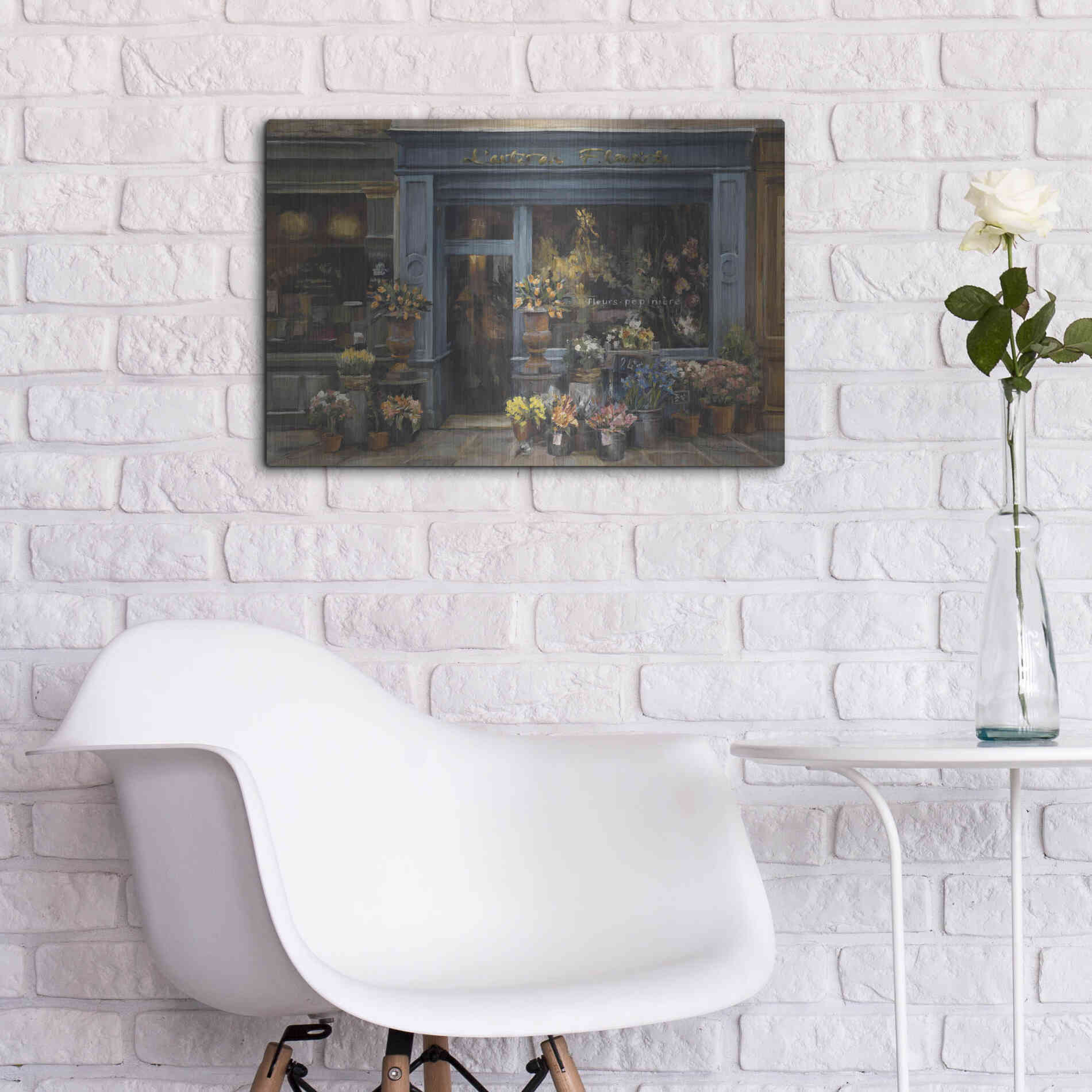 Luxe Metal Art 'Lartisan Fleuriste' by Marilyn Hageman, Metal Wall Art,24x16