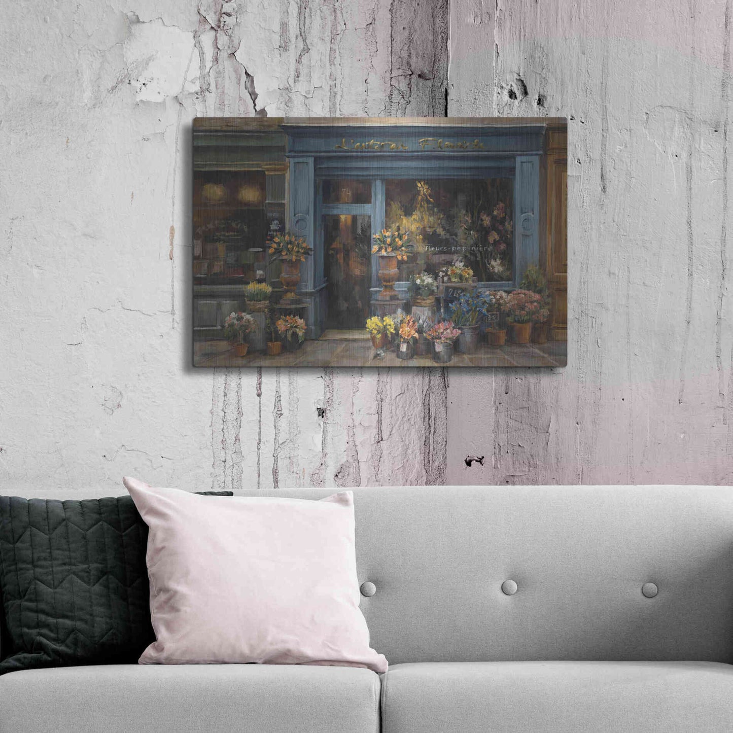 Luxe Metal Art 'Lartisan Fleuriste' by Marilyn Hageman, Metal Wall Art,36x24