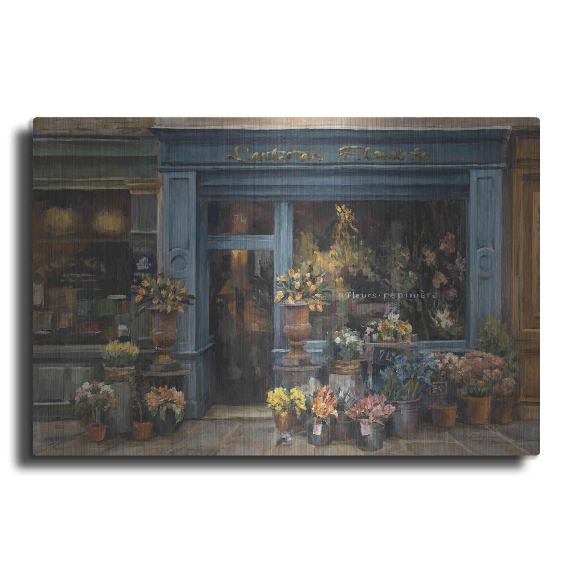 Luxe Metal Art 'Lartisan Fleuriste' by Marilyn Hageman, Metal Wall Art