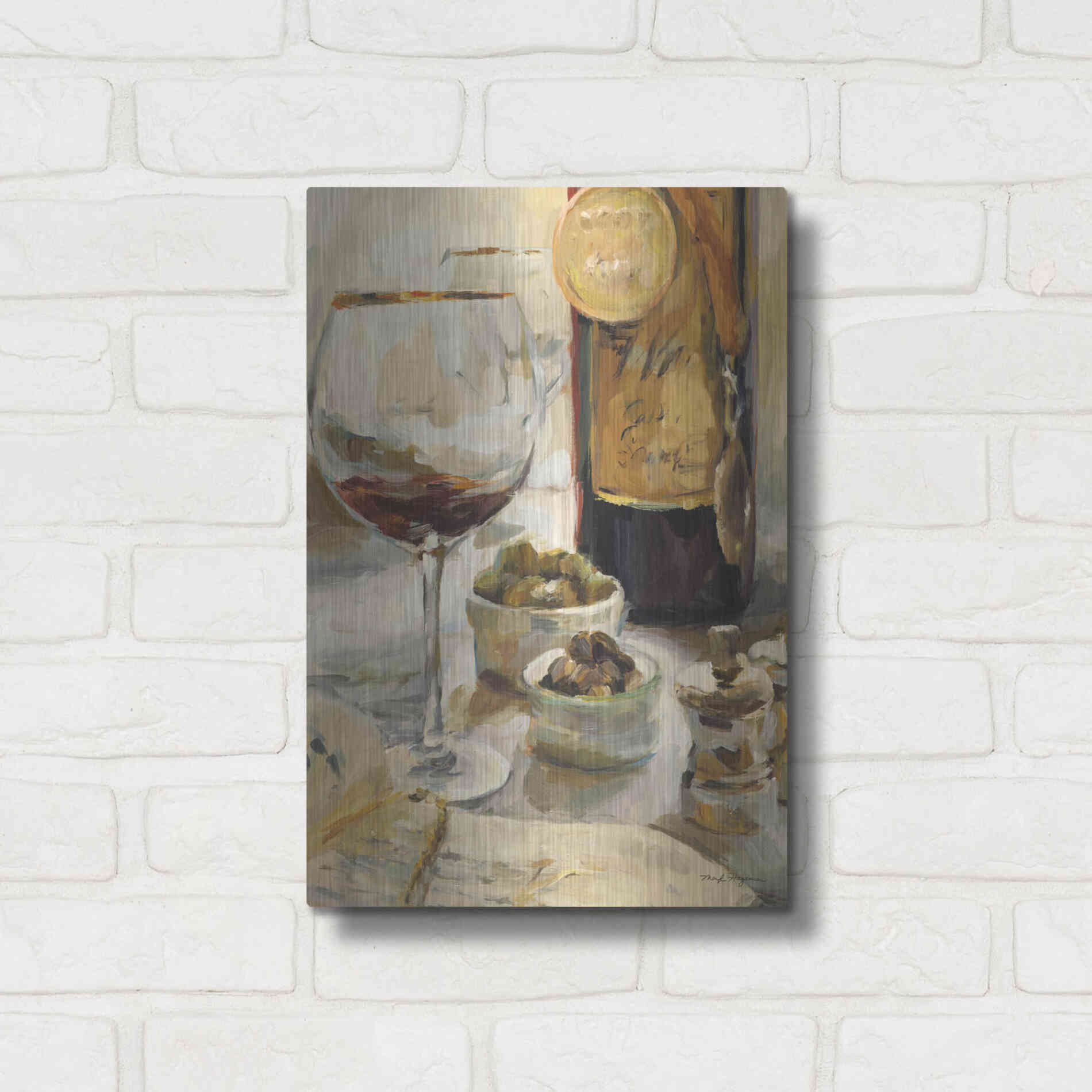 Luxe Metal Art 'Award Winning Wine I' by Marilyn Hageman, Metal Wall Art,12x16
