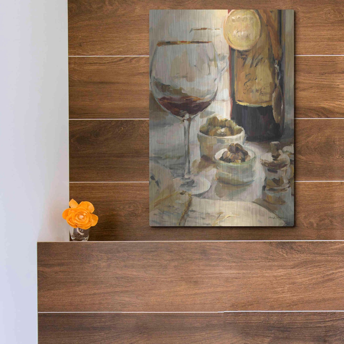 Luxe Metal Art 'Award Winning Wine I' by Marilyn Hageman, Metal Wall Art,12x16