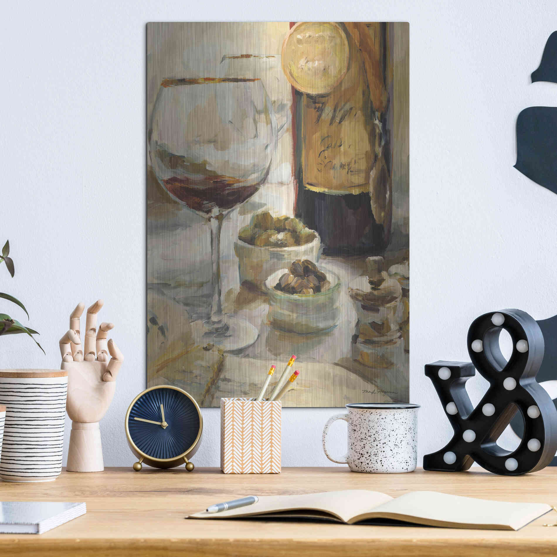 Luxe Metal Art 'Award Winning Wine I' by Marilyn Hageman, Metal Wall Art,12x16