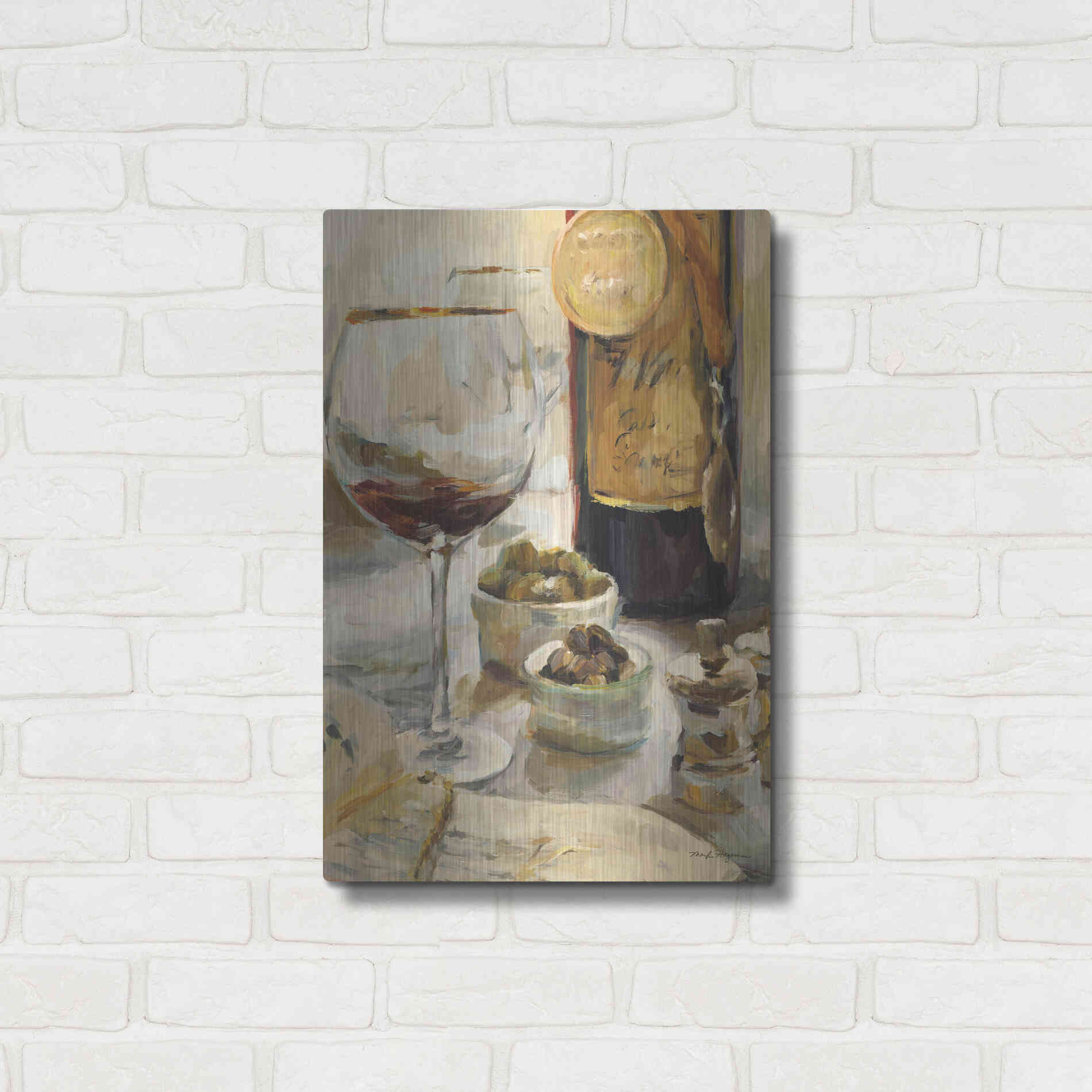 Luxe Metal Art 'Award Winning Wine I' by Marilyn Hageman, Metal Wall Art,16x24