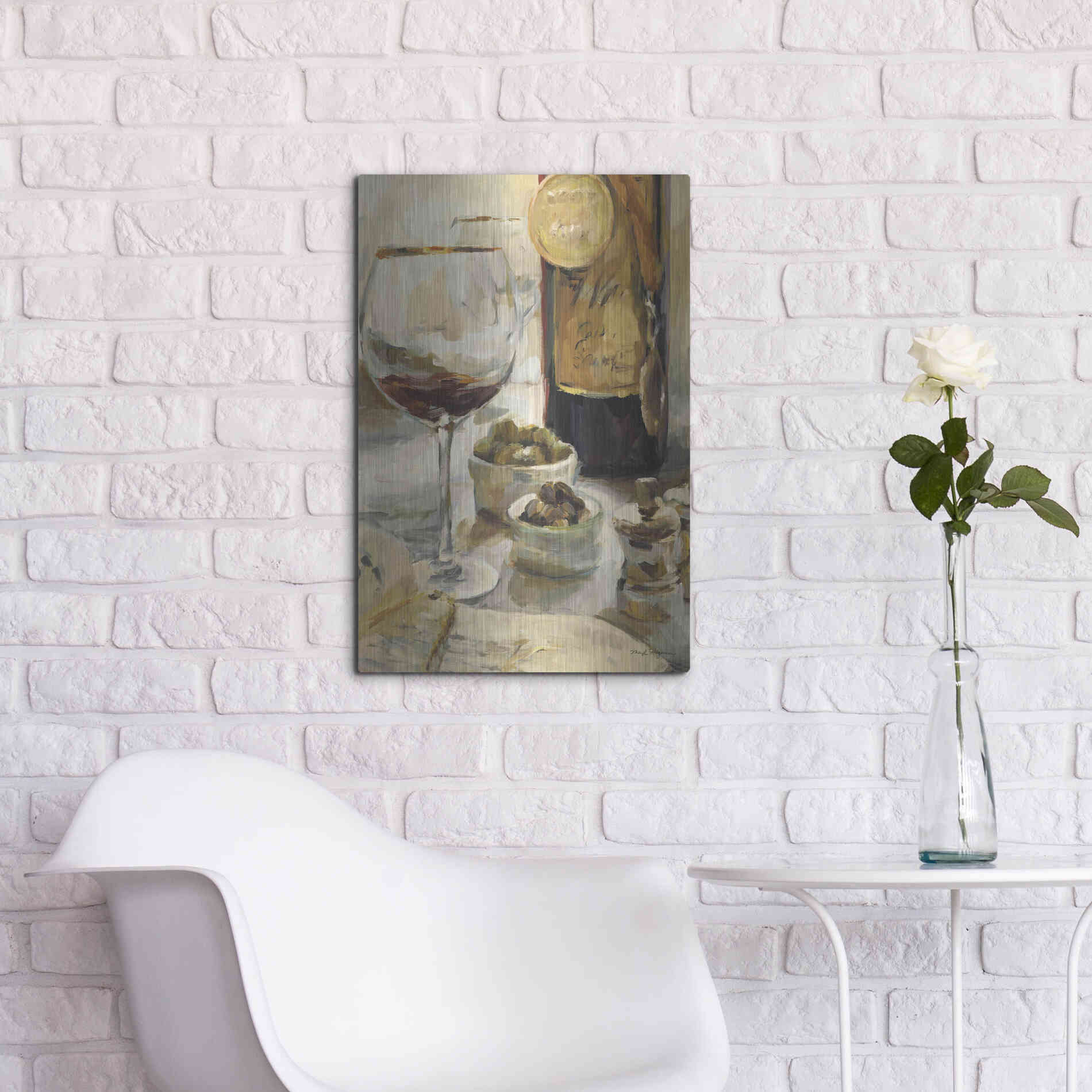 Luxe Metal Art 'Award Winning Wine I' by Marilyn Hageman, Metal Wall Art,16x24