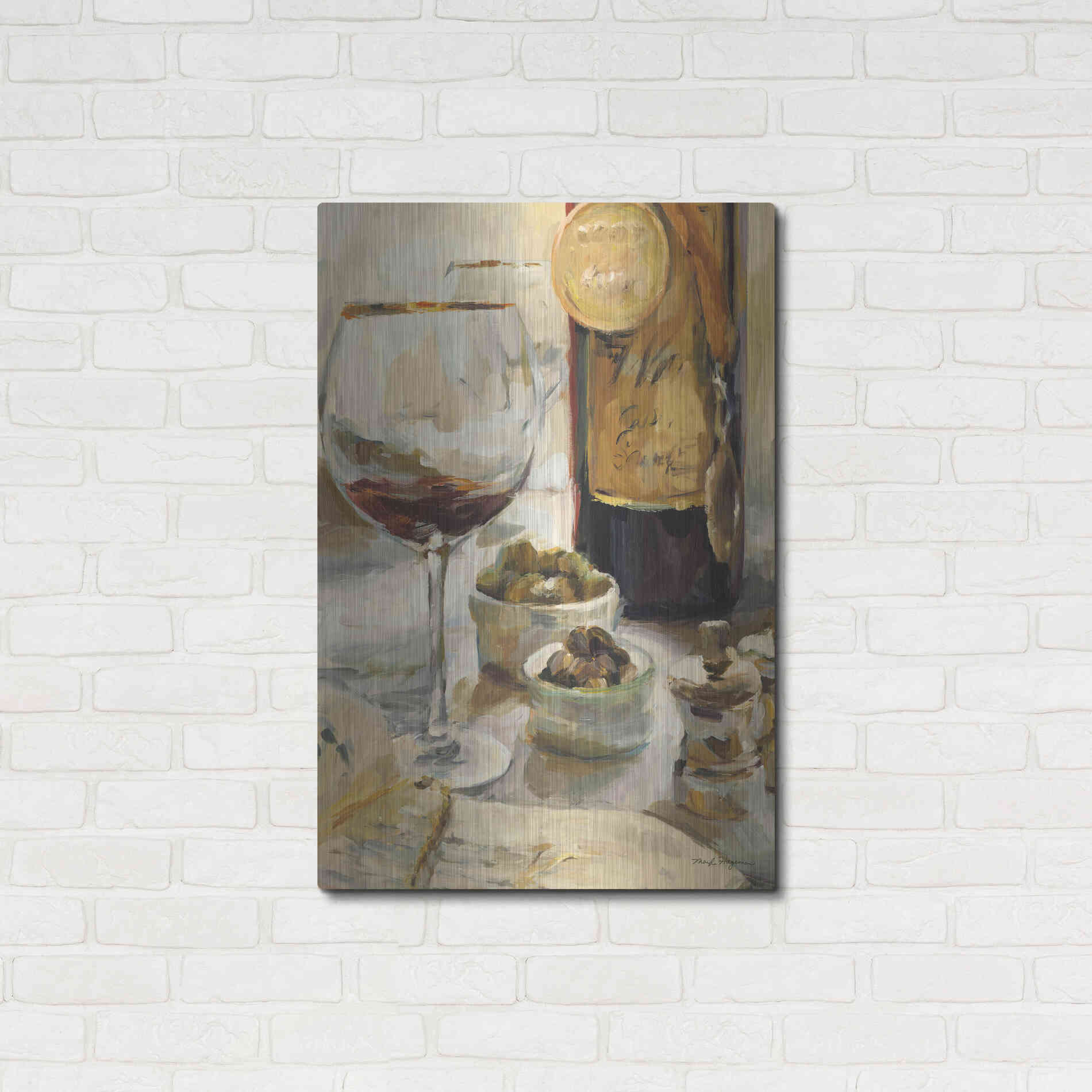 Luxe Metal Art 'Award Winning Wine I' by Marilyn Hageman, Metal Wall Art,24x36