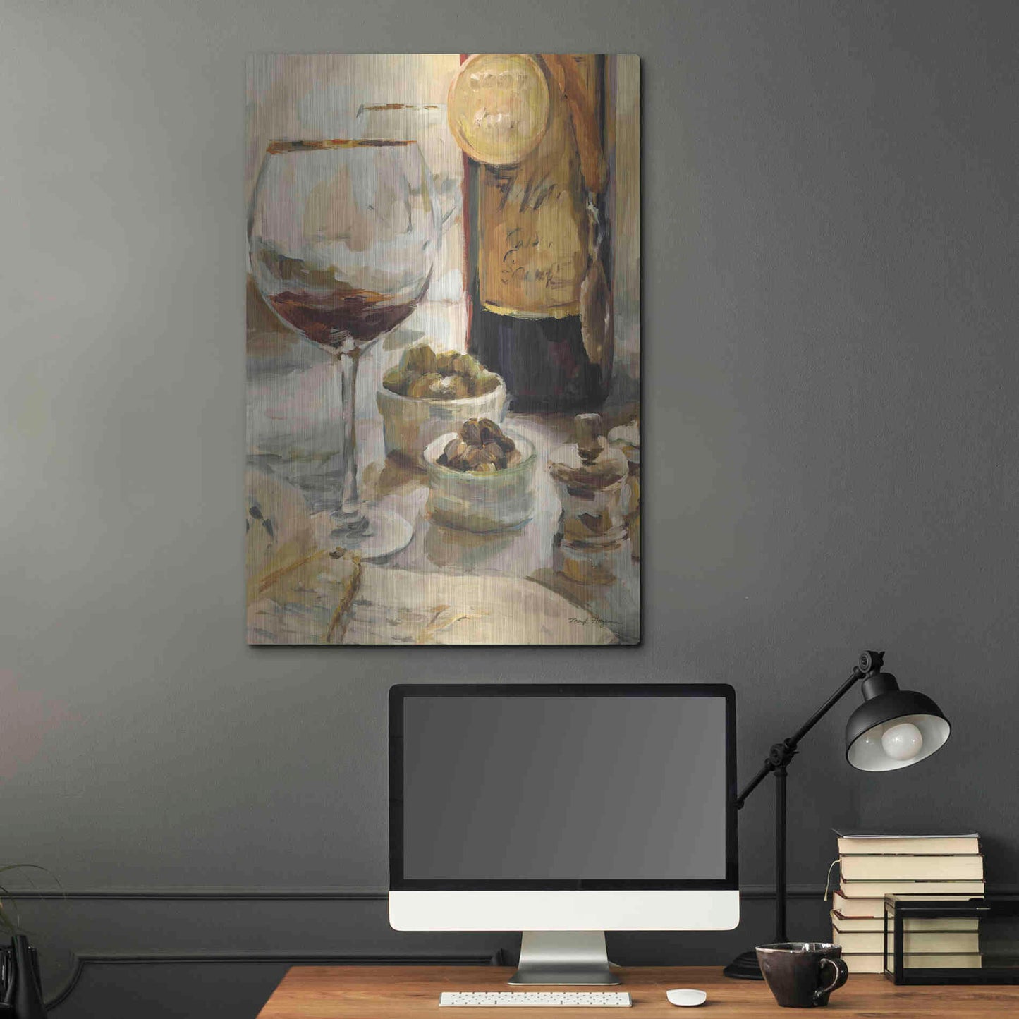 Luxe Metal Art 'Award Winning Wine I' by Marilyn Hageman, Metal Wall Art,24x36