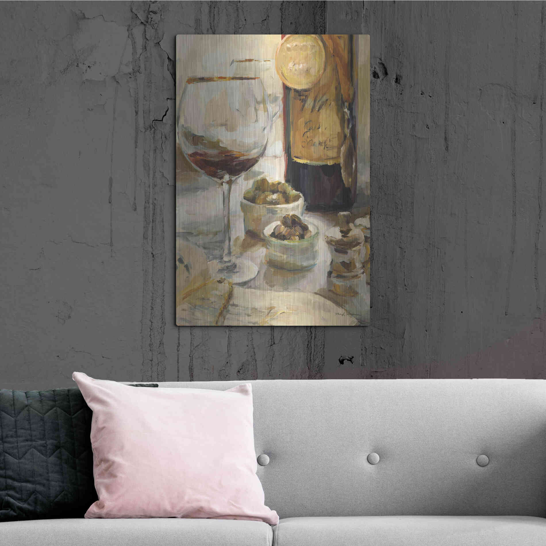 Luxe Metal Art 'Award Winning Wine I' by Marilyn Hageman, Metal Wall Art,24x36