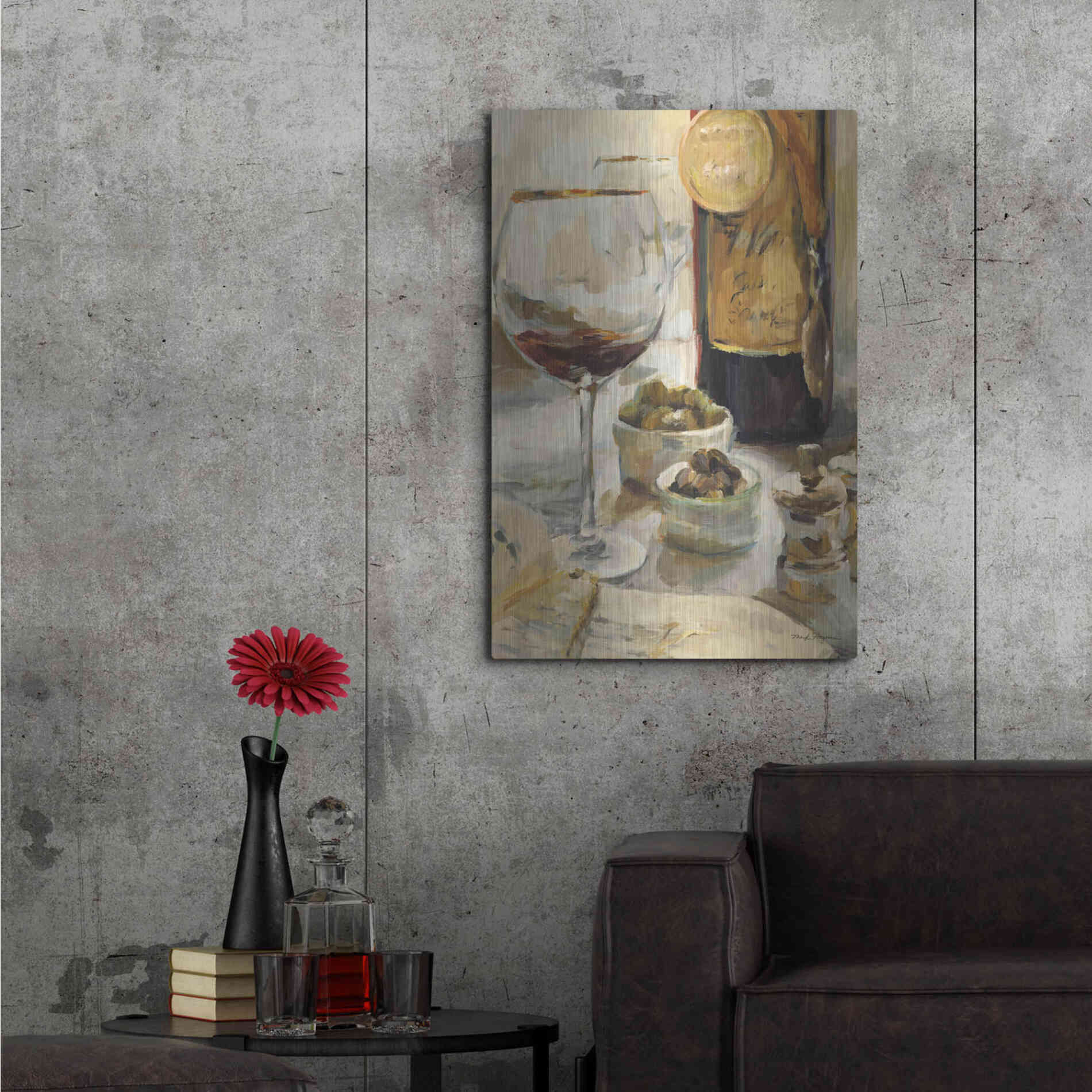 Luxe Metal Art 'Award Winning Wine I' by Marilyn Hageman, Metal Wall Art,24x36