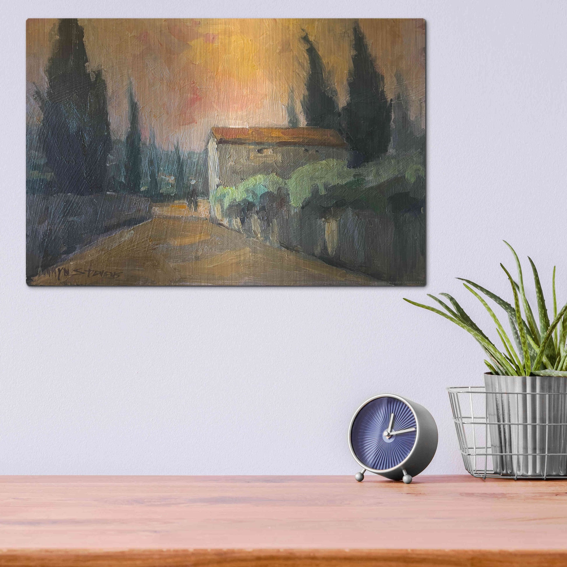 Luxe Metal Art 'French Farm' by Allayn Stevens, Metal Wall Art,16x12