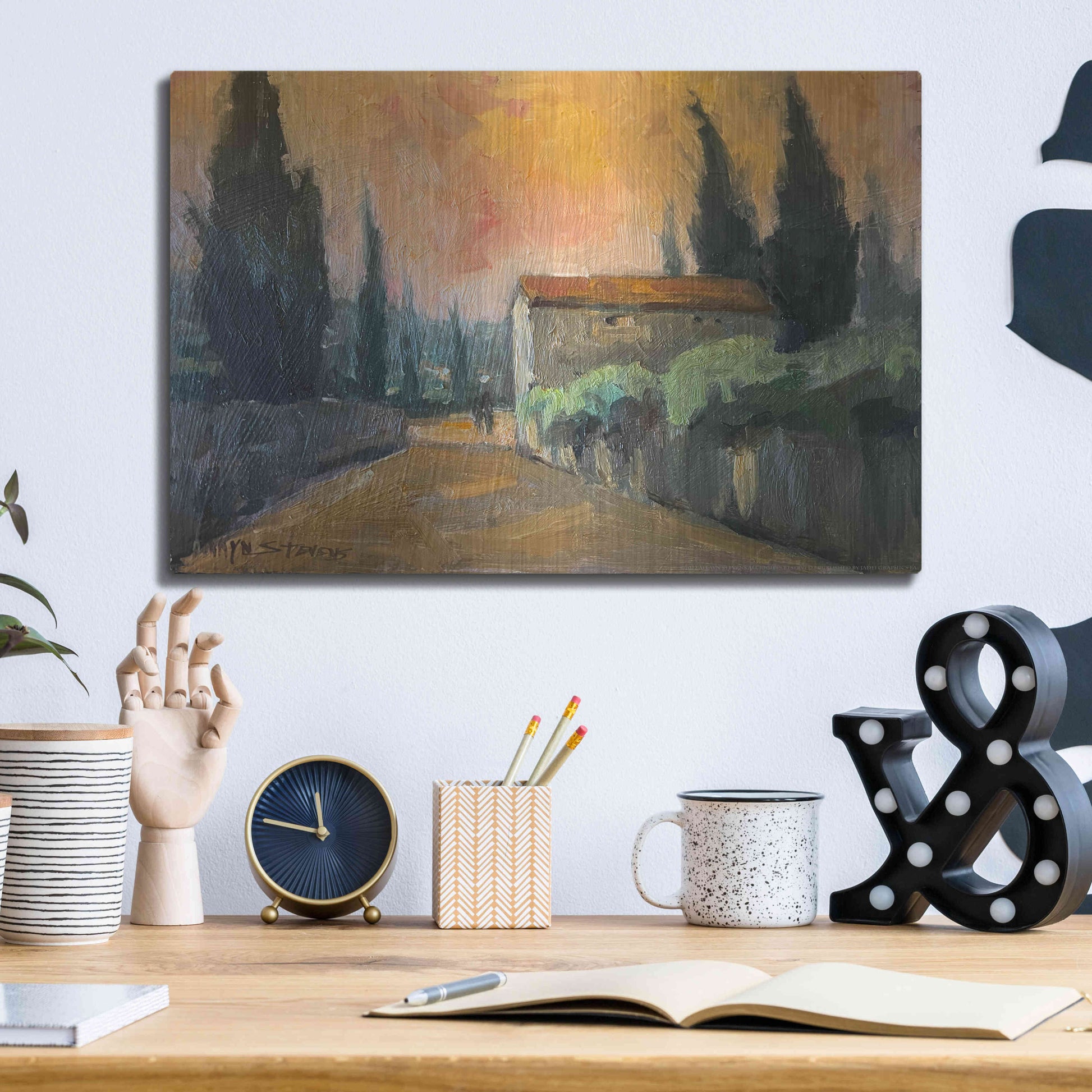Luxe Metal Art 'French Farm' by Allayn Stevens, Metal Wall Art,16x12