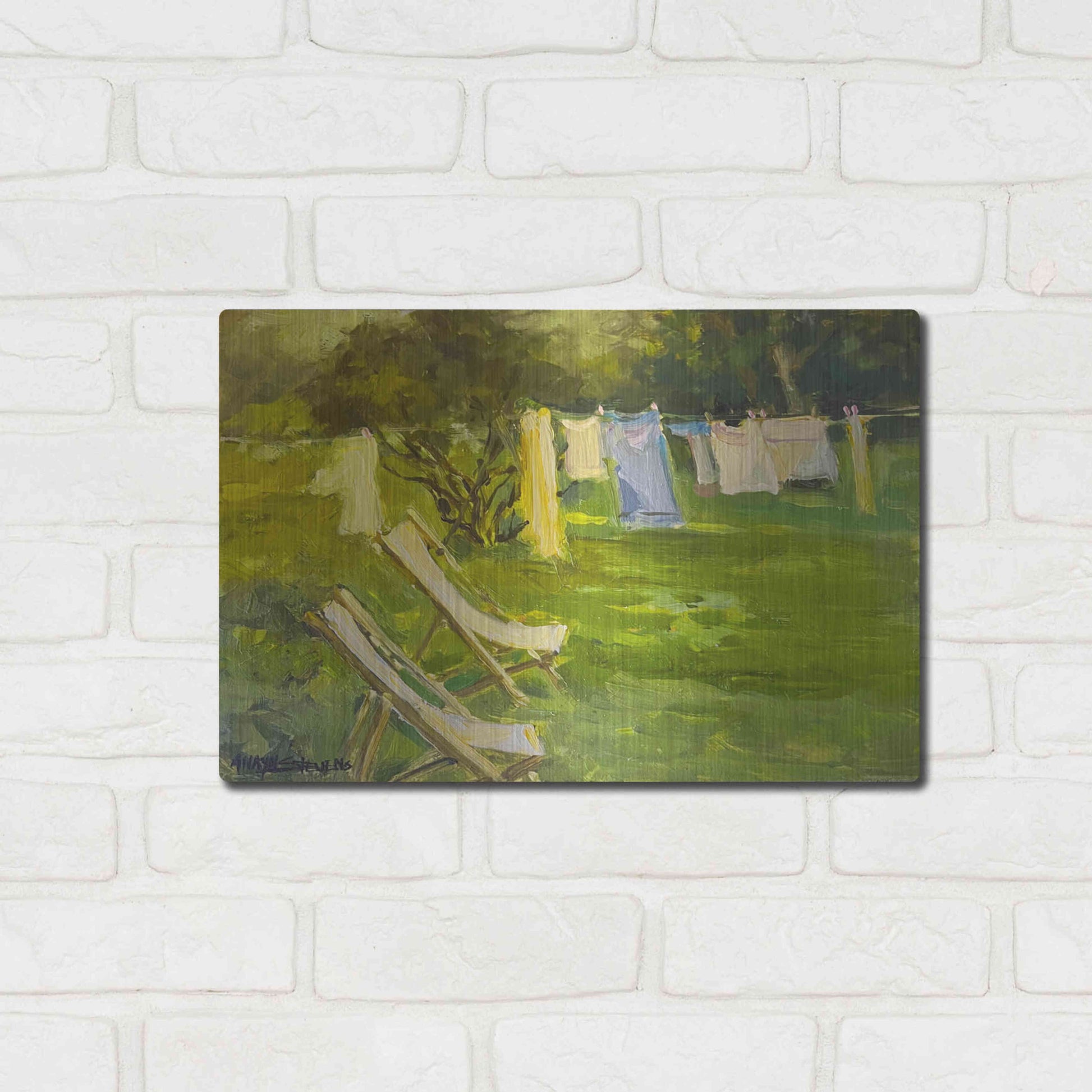 Luxe Metal Art 'French Lundry' by Allayn Stevens, Metal Wall Art,16x12