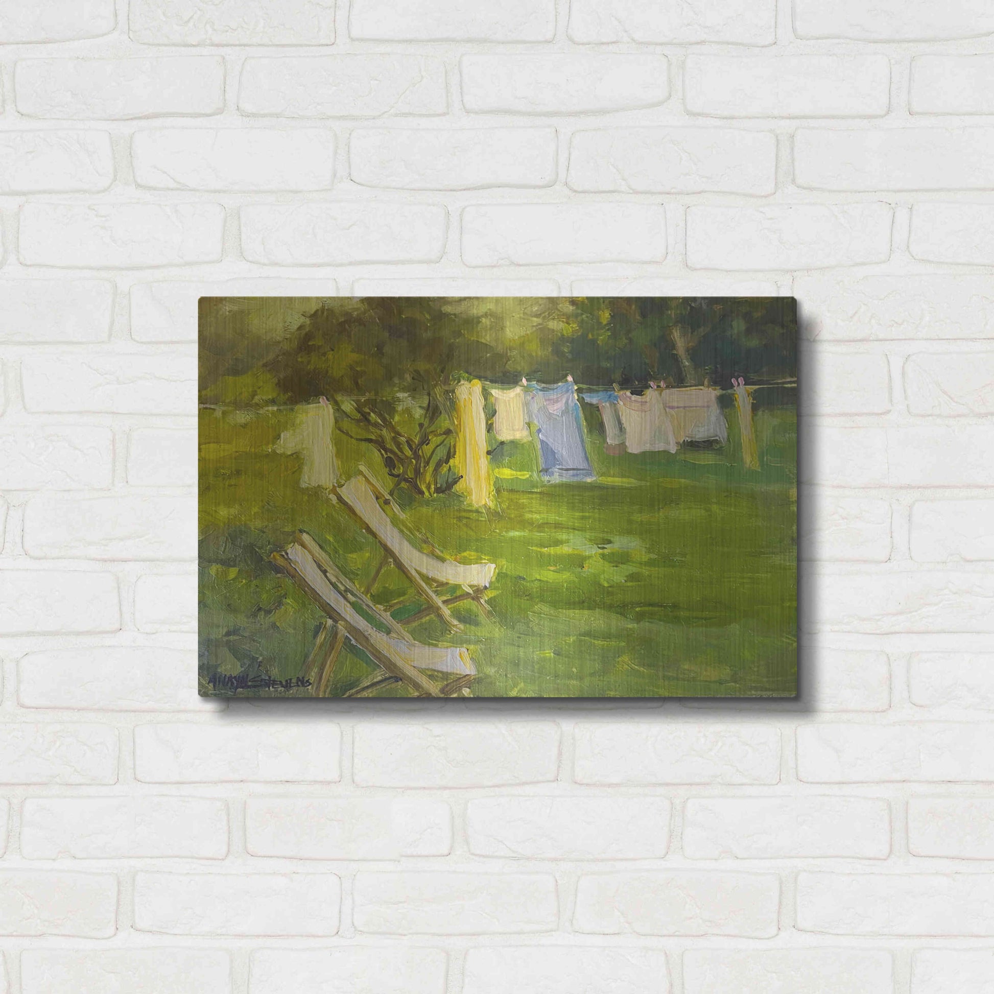 Luxe Metal Art 'French Lundry' by Allayn Stevens, Metal Wall Art,24x16