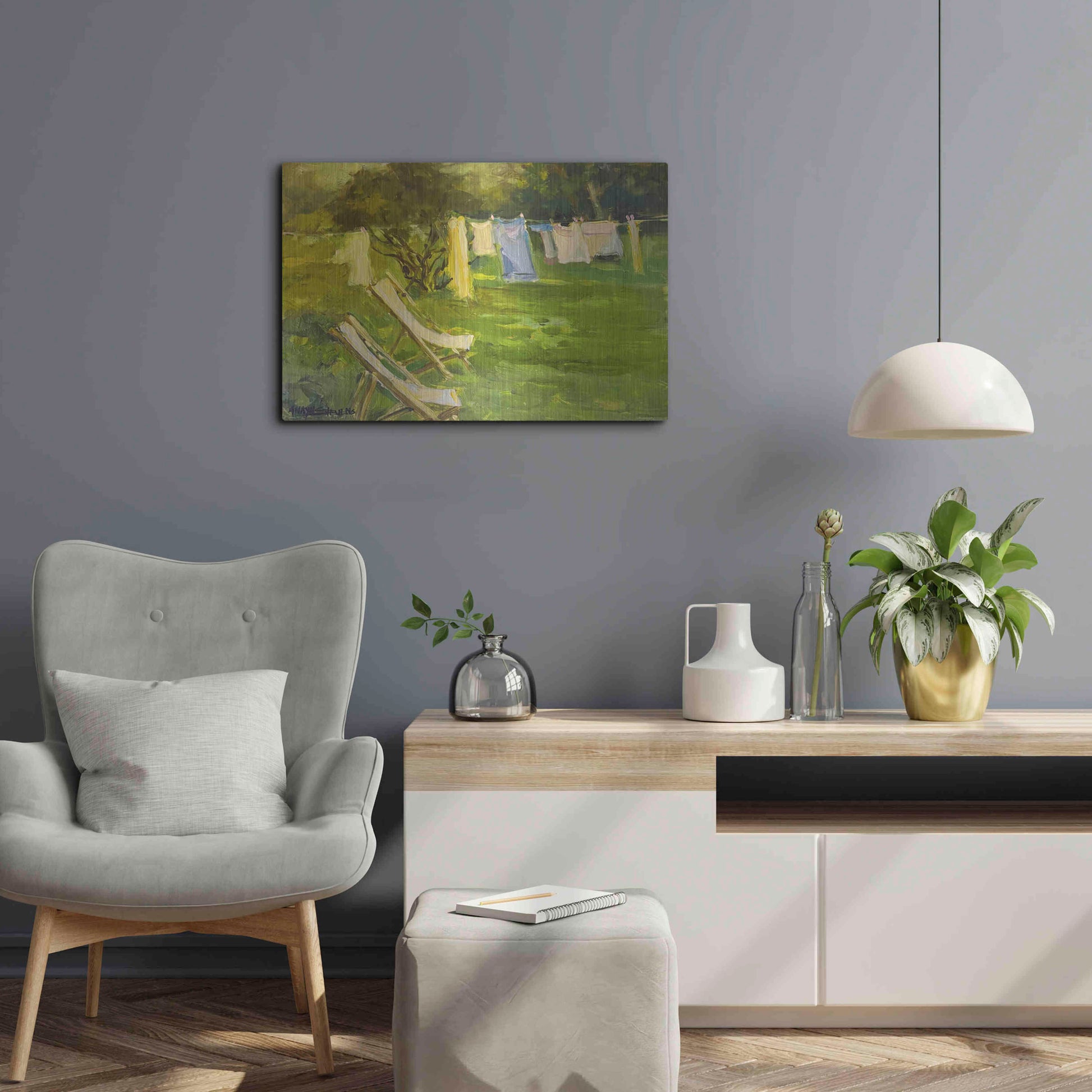 Luxe Metal Art 'French Lundry' by Allayn Stevens, Metal Wall Art,24x16
