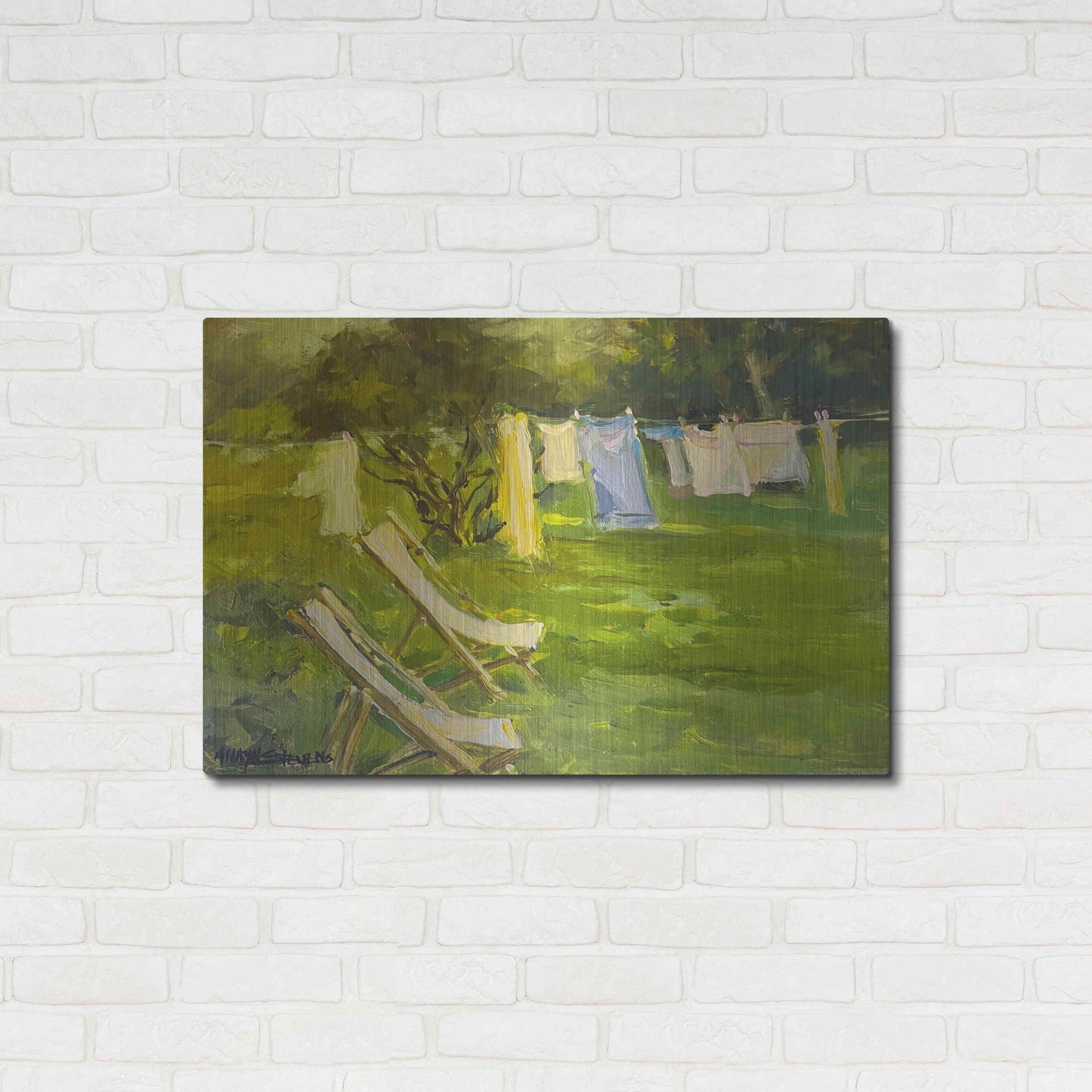 Luxe Metal Art 'French Lundry' by Allayn Stevens, Metal Wall Art,36x24