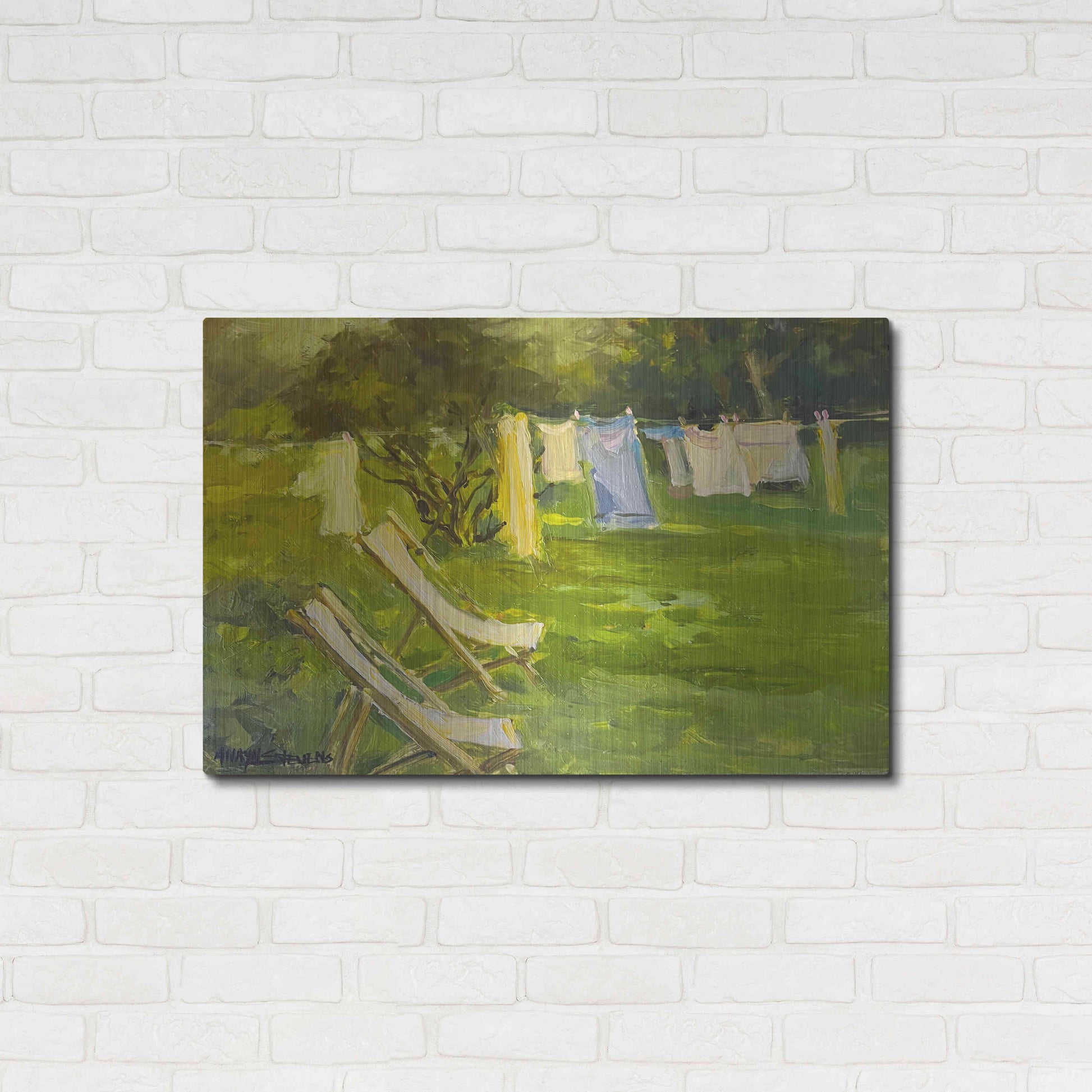 Luxe Metal Art 'French Lundry' by Allayn Stevens, Metal Wall Art,36x24