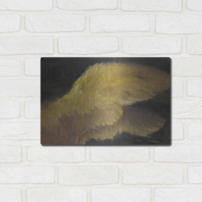 Luxe Metal Art 'Golden Wings 1' by Allayn Stevens, Metal Wall Art,16x12