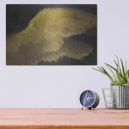 Luxe Metal Art 'Golden Wings 1' by Allayn Stevens, Metal Wall Art,16x12