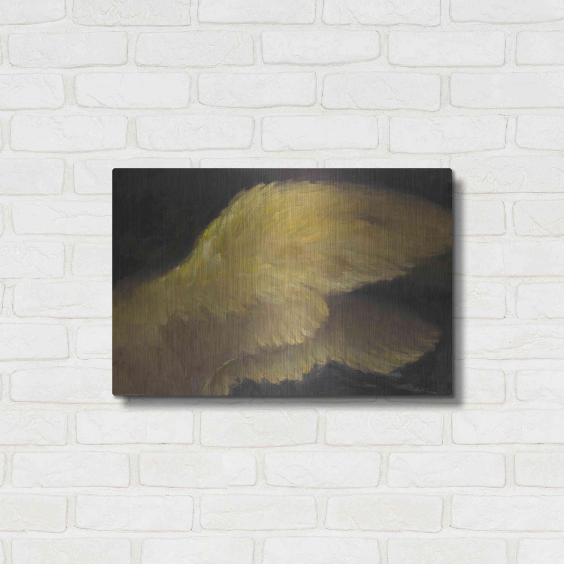 Luxe Metal Art 'Golden Wings 1' by Allayn Stevens, Metal Wall Art,24x16