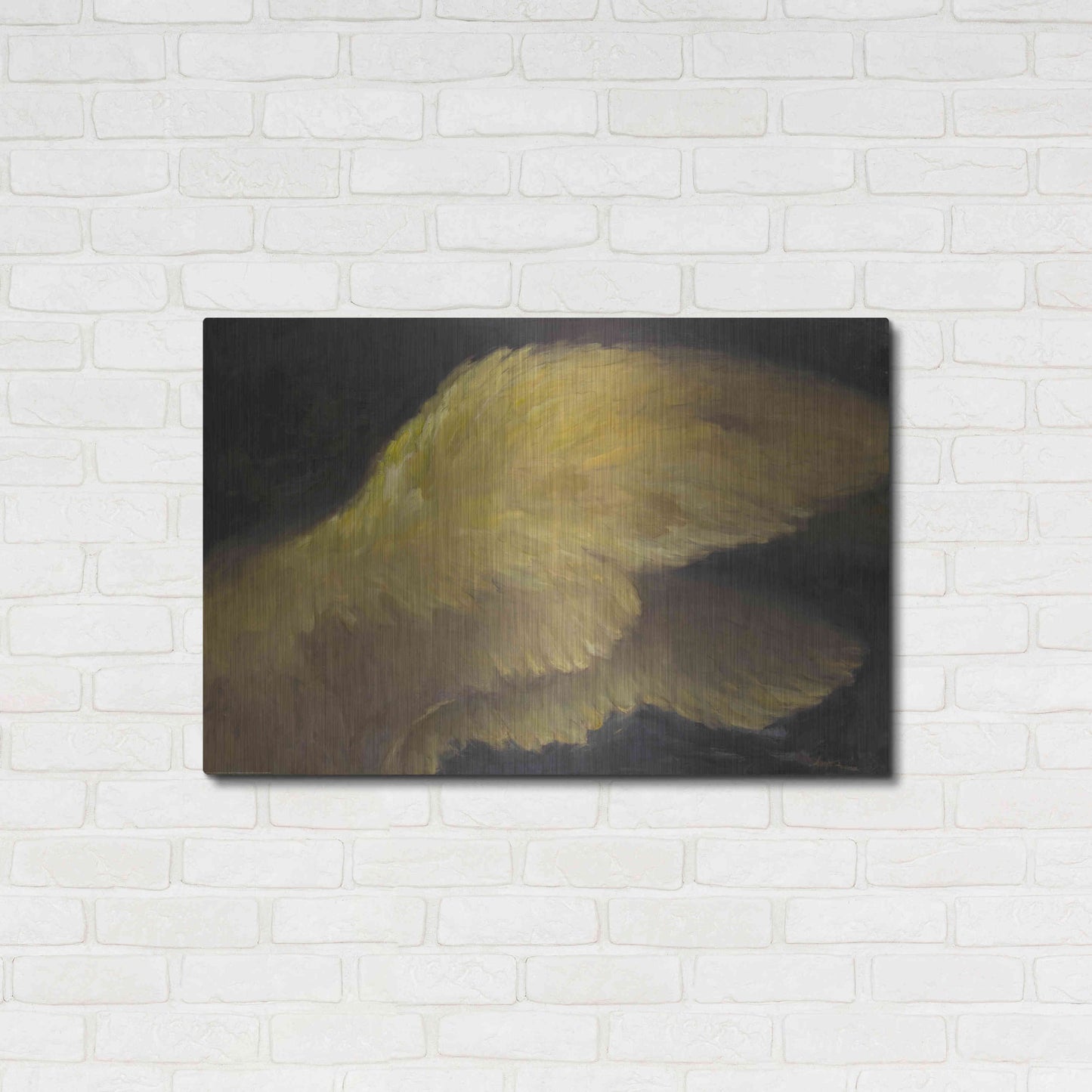 Luxe Metal Art 'Golden Wings 1' by Allayn Stevens, Metal Wall Art,36x24