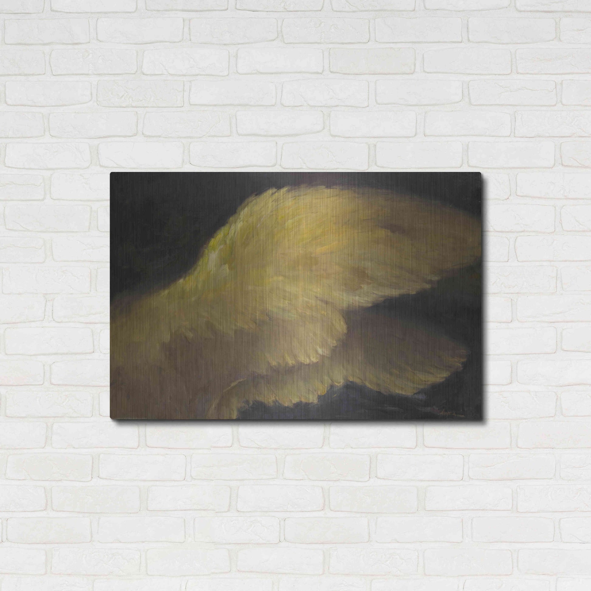Luxe Metal Art 'Golden Wings 1' by Allayn Stevens, Metal Wall Art,36x24