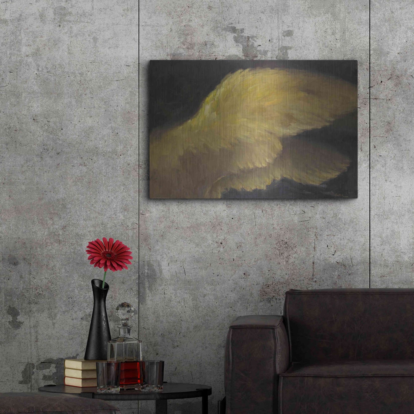 Luxe Metal Art 'Golden Wings 1' by Allayn Stevens, Metal Wall Art,36x24